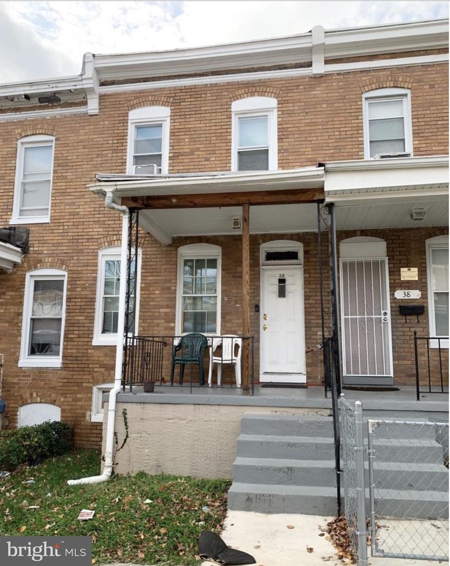 Great opportunity to add to your portfolio as a buy and hold or perfect for a First Time Home Buyer! Welcome home to this charming brick-front rowhome, featuring a covered front porch—the perfect spot to enjoy your morning coffee! Step inside to a spacious living room, ideal for entertaining guests. The kitchen offers ample cabinet space for all your essentials and features brand-new LVP flooring for a fresh, modern touch.Upstairs, you’ll find two generously sized bedrooms and a full bath with a tub/shower combo. The unfinished lower level provides endless possibilities—whether you envision extra storage, a workshop, or additional living space. Enjoy outdoor gatherings and summer BBQs on the back deck overlooking the fully fenced yard. Updates include: New Furnace (2025), Water Heater (2024). Conveniently located near Route 40, Frederick Ave, and Route 1, this home offers easy access to shopping, dining, and commuting routes. Don’t miss this opportunity—schedule your showing today!