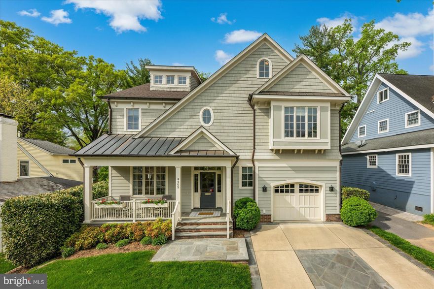 Perfect top to bottom - the finishes, the style, the layout, the curb appeal and charming front porch!  Main level has bright living room, dining room and stunning kitchen that opens to family room and breakfast area, both with access to pretty backyard.  First floor is rounded out with mudroom off garage, walk-in pantry and powder room.  The upper level features private primary suite with  walk-in closet, balcony and large en-suite bath.  There are 3 additional bedrooms, one en-suite bath and one Jack & Jill bathroom, and laundry room.  The top level boasts loft area, bedroom #5 and full bath.  The lower level has a recreation room, bedroom #6, full bath, bonus room and ample storage.  Attached garage & low maintenance turf backyard complete this stunning home.  Steps to Lynbrook Park, Bethesda-Chevy Chase High School, Downtown Bethesda and Metro.  Great neighborhood vibe with many social events.  Open Saturday, 4/20, 1pm-3pm.