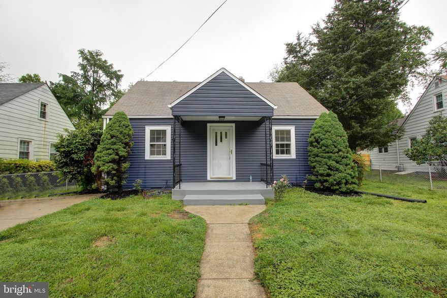 Classic Cape with New Kitchen Cabinets and Appliances, Freshly Painted, Carpets, Remodeled Bathroom, Large Driveway, Easily Accessible with only 2 steps to front door, Superb Location , Public Transp, Miniutes Drive to Dc, Catholic U, U OF MD, PG Plaza. Live in DC METRO! Additional Bedroom Potential in Rear Addition.