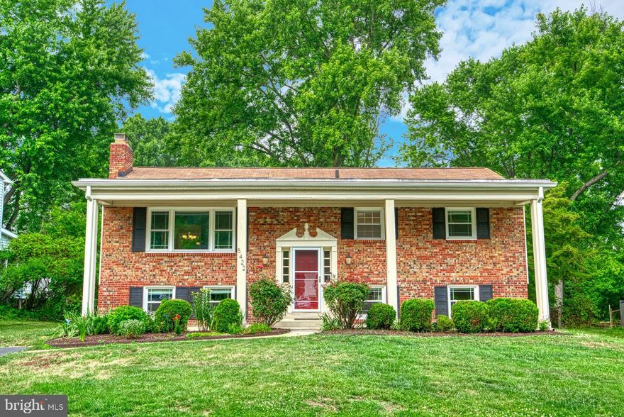 Lovely inside and out, and situated in fantastic Hayfield Farm community, convenient to everything! Beautiful curb appeal with brick front, columns, and charming porch. Deep, expansive, private back yard has lush grass and deck, and is the perfect place to relax, play, and enjoy the outdoors. Inside you'll find the ideal layout, with fresh paint, two cozy fireplaces, wood floors, inviting living room, dining just off kitchen, ample sized bedrooms, and a finished walk out lower level, with both a family room and recreation room, a 4th bedroom, 2nd full bath, and a storage room. Living room has large picture window for an abundance of natural light, and the bright kitchen has an eat-in area, and stainless steel appliances. Sliding glass doors in the dining room lead to deck overlooking the amazing yard. Main level primary bedroom has an attached, dual entry remodeled full bath, with soaking tub/shower, and pretty tile. All bedrooms have ceiling fan's, and are adjacent to a full bath. The generously sized  lower level family room has several windows and a fireplace. And space abounds on the lower level, with the bonus recreation room. Sleek, new Prairie style windows throughout house, new HVAC, dishwasher, and refrigerator; and newer washer and dryer. No HOA fees, and community pool shares convey! Steps to pool, parks, and schools; and just minutes to shops, restaurants, grocery, recreation, Metro, Fort Belvoir, Kingstowne, DC, 495, 395 and more!