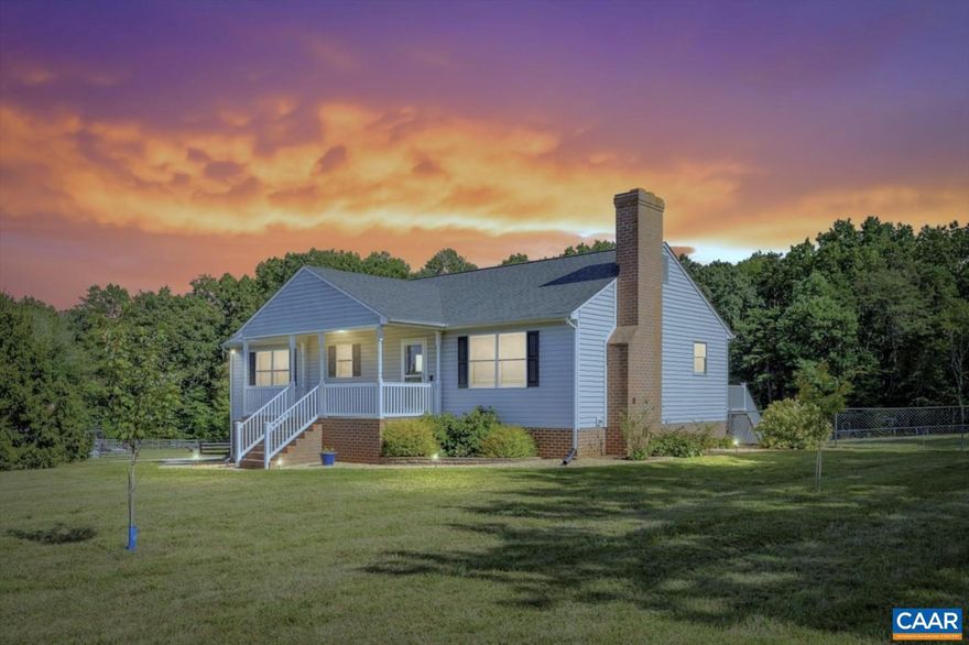 This spacious raised rancher will have you captivated with the gorgeous sunset views from your covered 10x16 front porch! Home features 2,500+ finished square feet, 4 bedrooms (3 bedroom septic/4th bedroom NTC), 3 full baths and so much room to spread out! The light filled living room boasts a wood burning fireplace, and the kitchen has solid oak custom cabinetry. All new laminate flooring on the main level with 3 bedrooms and 2 full baths. The big items have been taken care of! New HVAC, roof, water heater, well pump and pressure tank all replaced in 2022. Basement features a full bar with a sink and hookups for a mini fridge, additional bedroom, office/craft room, a third full bathroom and a fantastic laundry/mudroom area with convenient exterior access. Rear deck overlooks the spacious 2 acre parcel, partially fenced with your own treehouse! Detached workshop/shed is the perfect place for all your hobbies, complete with power and water. Lean-to is enclosed for all your lawn equipment needs. Perfectly located just minutes from I64 and the town of Louisa with no HOA and Firefly high speed internet!,Formica Counter,Oak Cabinets,Fireplace in Family Room