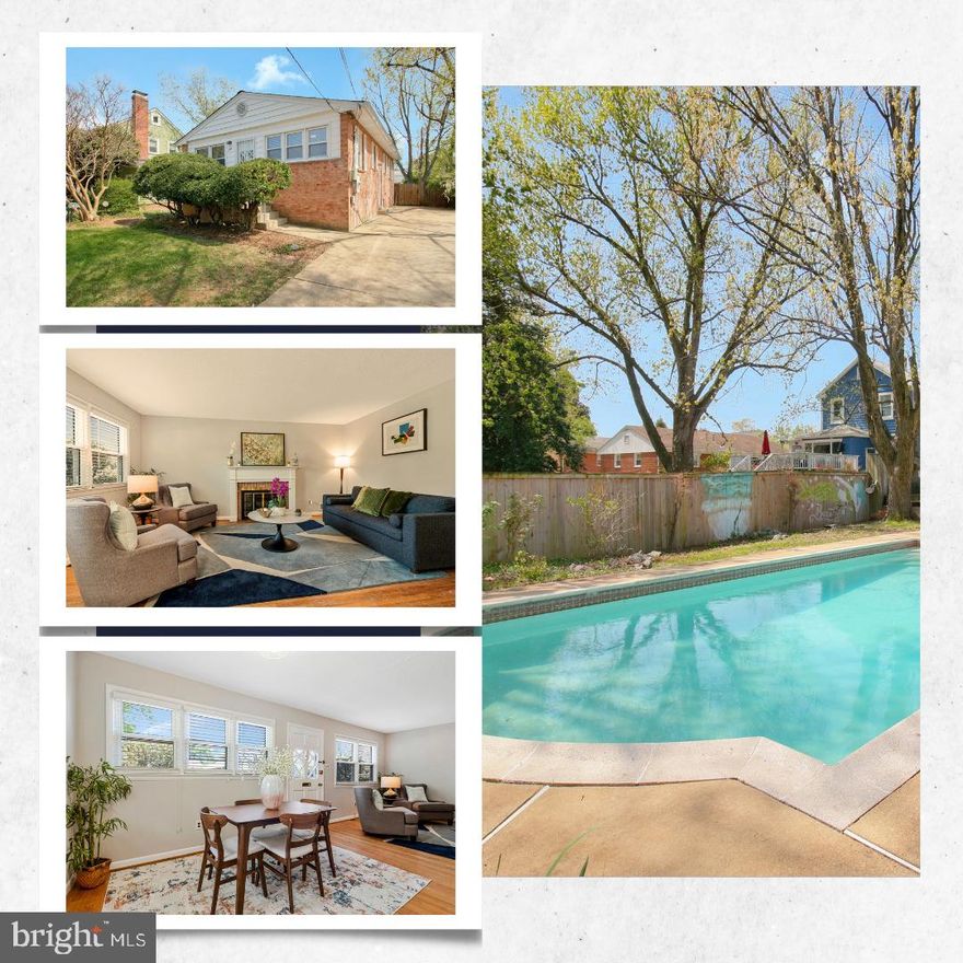 Welcome to 821 S. Monroe Street, a beautifully updated 3-bedroom, 3-bathroom home with 2,016 total square feet in the highly sought-after Alcova Heights neighborhood. This turn-key property has been thoughtfully renovated, blending modern finishes with classic charm. Step inside to find gleaming hardwood floors throughout the main level, leading to a stunning chef’s kitchen featuring quartz countertops, stainless steel appliances, and stylish cabinetry. The inviting living room, complete with a fireplace, is filled with natural light and offers a warm, welcoming atmosphere. The fully finished lower level features brand-new luxury vinyl plank flooring, an updated bathroom, and a spacious laundry room with a new washer and dryer. The large family room with a second fireplace provides the perfect space for relaxation and entertainment, while an additional room makes an ideal home office, guest space, or hobby room. Step outside to your own backyard retreat, complete with a sparkling swimming pool, expansive patio, and beautifully landscaped yard—perfect for entertaining or unwinding. Conveniently located just one block from S. Glebe Road, with easy access to Columbia Pike and S. George Mason Drive, this home is a commuter’s dream—just minutes from The Pentagon and the Foreign Service Institute. This property is in excellent condition and move-in ready, but the entire home conveys as-is. Don’t miss this incredible opportunity to own a well-maintained, updated home in a prime Arlington location!