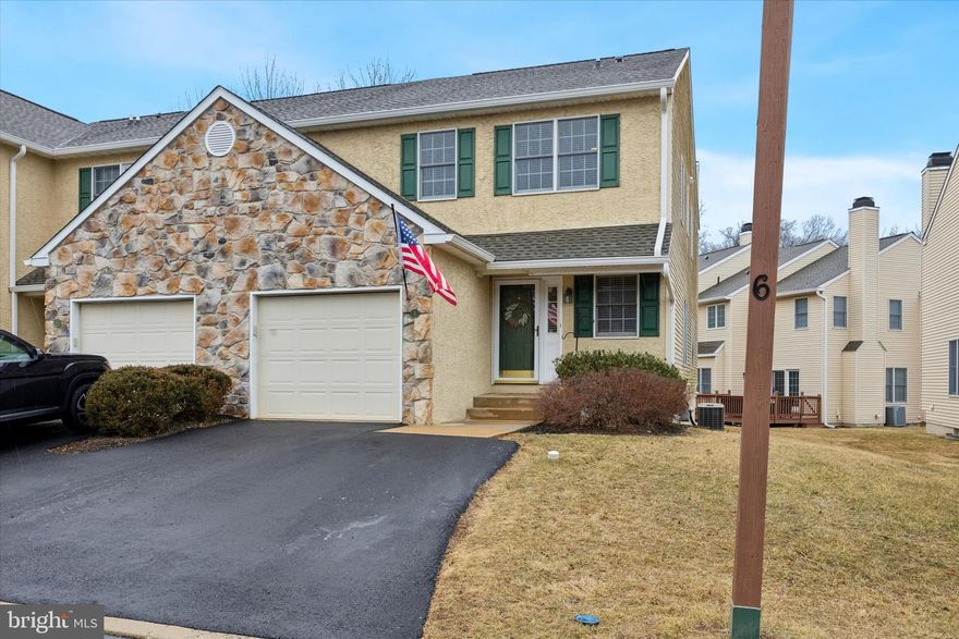 Location! Location! Walk to Malvern train station and the quaint town of Malvern. Welcome to 6 Kerry Lane in the highly sought-after Erin Glen community. Homes rarely become available in this well maintained community.  This beautifully appointed townhome offers an ideal blend of comfort and style with 3 spacious bedrooms and 2.5  bathrooms. Step inside to find hardwood floors throughout the first floor, creating an inviting and elegant atmosphere. The open-concept design includes a  dining area, a cozy family room, and an eat-in kitchen that will impress. The chef's kitchen has black granite countertops, under-cabinet lighting, a custom glass backsplash, oversized double sinks, and a convenient pantry. Featuring upgraded Whirlpool appliances, gas cooking, white cabinetry, and a breakfast island with seating for three, this kitchen is perfect for both cooking and entertaining. Plus, there's a beverage refrigerator for all your drink storage needs and pendant lighting to complete the space. A fun and quirky powder room is sure to catch your eye – complete with unique monkey wallpaper that adds a touch of personality to the home. Family room has a gas fireplace for those chilly nights. The deck has stairs to back yard area. The primary bedroom has 2 closets, one is a walk in, recessed lighting, ceiling fan, the true wow factor is the incredible primary bathroom.  The primary bathroom has undergone a total renovation, and you’ll feel like you’re at a spa every day. The barn door entry leads you into a luxurious space with a soaking tub, an oversized walk-in shower featuring dual shower heads, glass ombré tile, niche for shower products, and a seamless glass door. The heated floor, finished with exquisite Calcutta Gold tiles, adds an extra touch of elegance and comfort. Other thoughtful features include, custom 42 inch dual vanities with lighted medicine cabinet mirrors, a makeup area, custom cabinets and drawers for larger beauty and hair products, electrical outlets inside the cabinets, dimmer switches on the lights, and a linen closet. Complete with a Kohler comfort-height toilet, this is one of the most thoughtful bathroom renovations you’ll find. Two additional bedrooms, all with ceiling fans, share a convenient 2nd-floor laundry and a hall bath. The finished lower level is a standout with a 12-panel glass front door, a media area with surround sound, projector, screen and movie style lighting, a pool table, a private office with a glass front door, and extra storage space. The garage includes an outlet for an electric car plug-in, and the coat closet upon entry is equipped with custom shelving and built-ins. All recessed lights are on dimmer switches, fresh paint in the bedrooms and hall bath. The HOA takes care of everything for you, even the exterior, stucco included! This is truly a special home, unpack your bags and move right in!