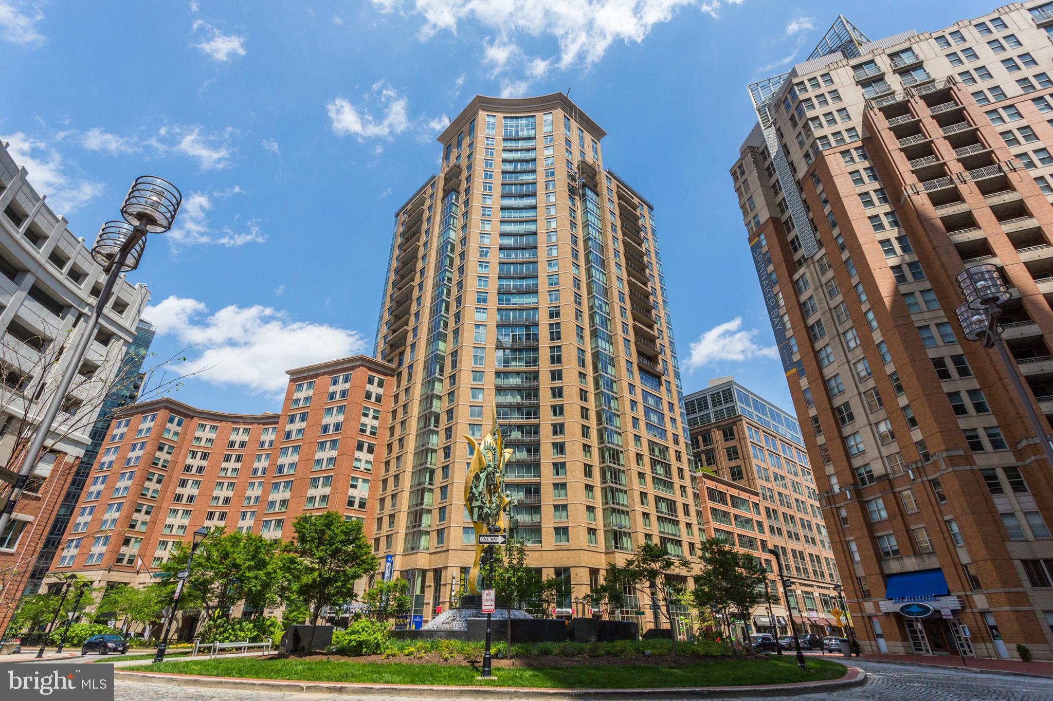 This fantastic one-bedroom luxury condo in The VUE offers stunning 20th-floor city views and is located in the heart of Harbor East. The open floor plan features oversized windows, 9-foot ceilings, stainless steel appliances, granite counters, and a gourmet kitchen with a massive breakfast bar/island. The living area has beautiful hardwoods and an offset perfect for a dining or sitting area. The spacious primary bedroom includes a spa-like bath and a huge walk-in closet. One assigned parking spot is available in the parking garage. Enjoy walking to nearby restaurants, entertainment, and shopping, with easy access to I83, Johns Hopkins, the University of Maryland Medical and Law Schools, The Inner Harbor, Fells Point, Canton, Federal Hill, and more.