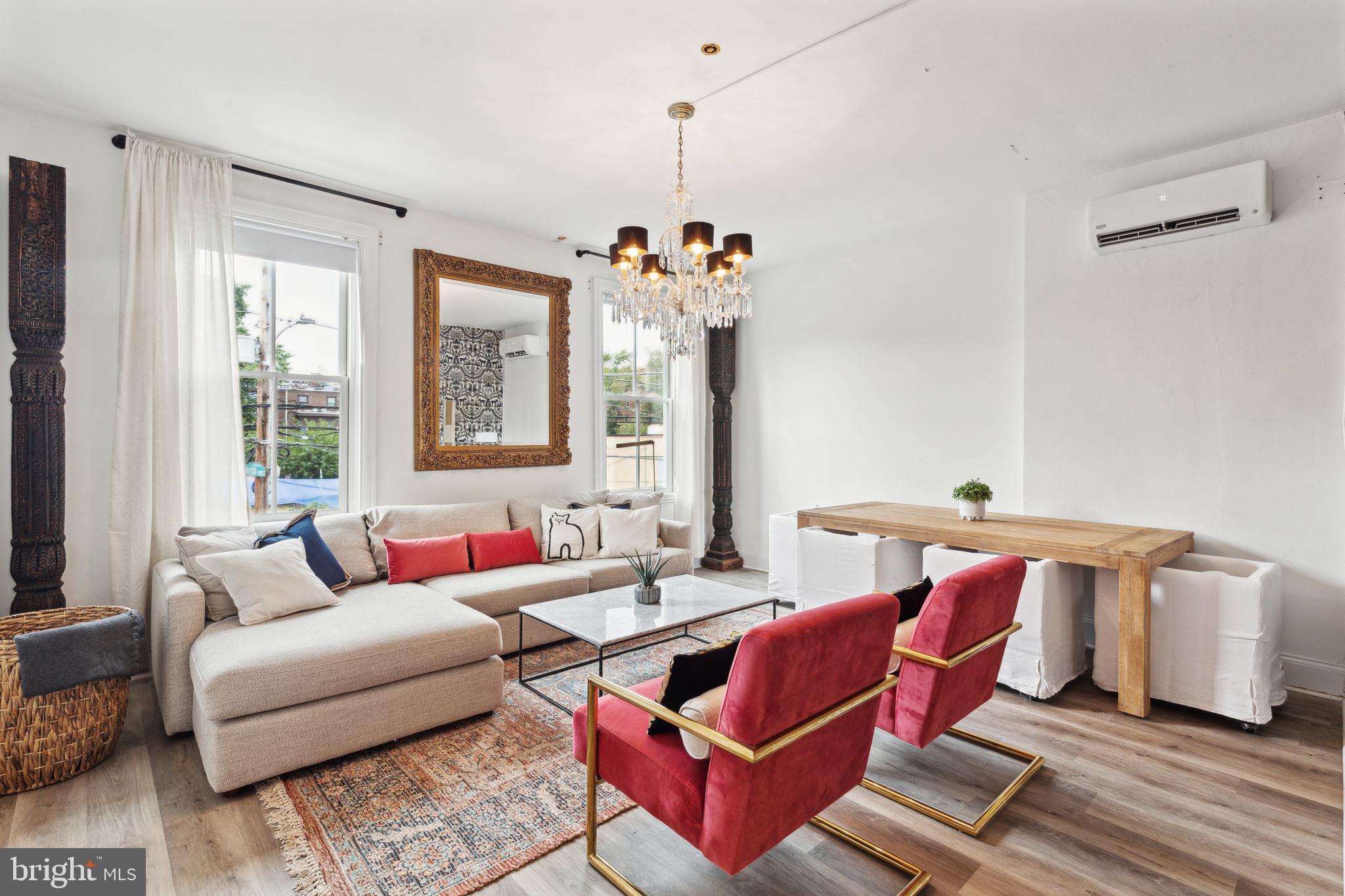 This is a unique & incredible opportunity to own this spectacular and elegantly renovated, income producing, corner Quadplex with oversized Garage nestled in the heart of the Art Museum Area at 20th & Green Streets! The very special property consists of the following: Unit 1F: 1BED/1BA featuring a spacious & sun-filled living room w high ceilings, recessed lighting & big picture window; stunning open kitchen w large breakfast bar; beautiful h/w floors ($2500/mo), currently an Air BnB. Unit 1R: Bi-level 1BED/1.5BA w /private Courtyard; sleek galley kitchen w exposed brick wall, spacious living rm & bedroom; h/w floors ($1200/mo.). Unit 2F: Bi-level 2BED/1BA showcases a dramatic living rm w/ 2 tall windows, high ceilings, beautiful chandelier & gorgeous floors; open designer kitchen w/ stylish cabinetry; spacious bedrooms w/ Jack N Jill bath ($2400/mo), currently an Air BnB. Unit 2R: Bi-level 2BED/2.5BA offers a fantastic, large open concept floor plan (approx. 1500 sq. ft.) w/ sweeping views & roof deck potential ($2450/mo). All units include a washer/dryer, central air. Utilities are separately metered. This extraordinary property is desirably located to the wonderful museums, scenic Kelly Drive, Whole Foods, Fairmount Avenue , public transportation & Center City!