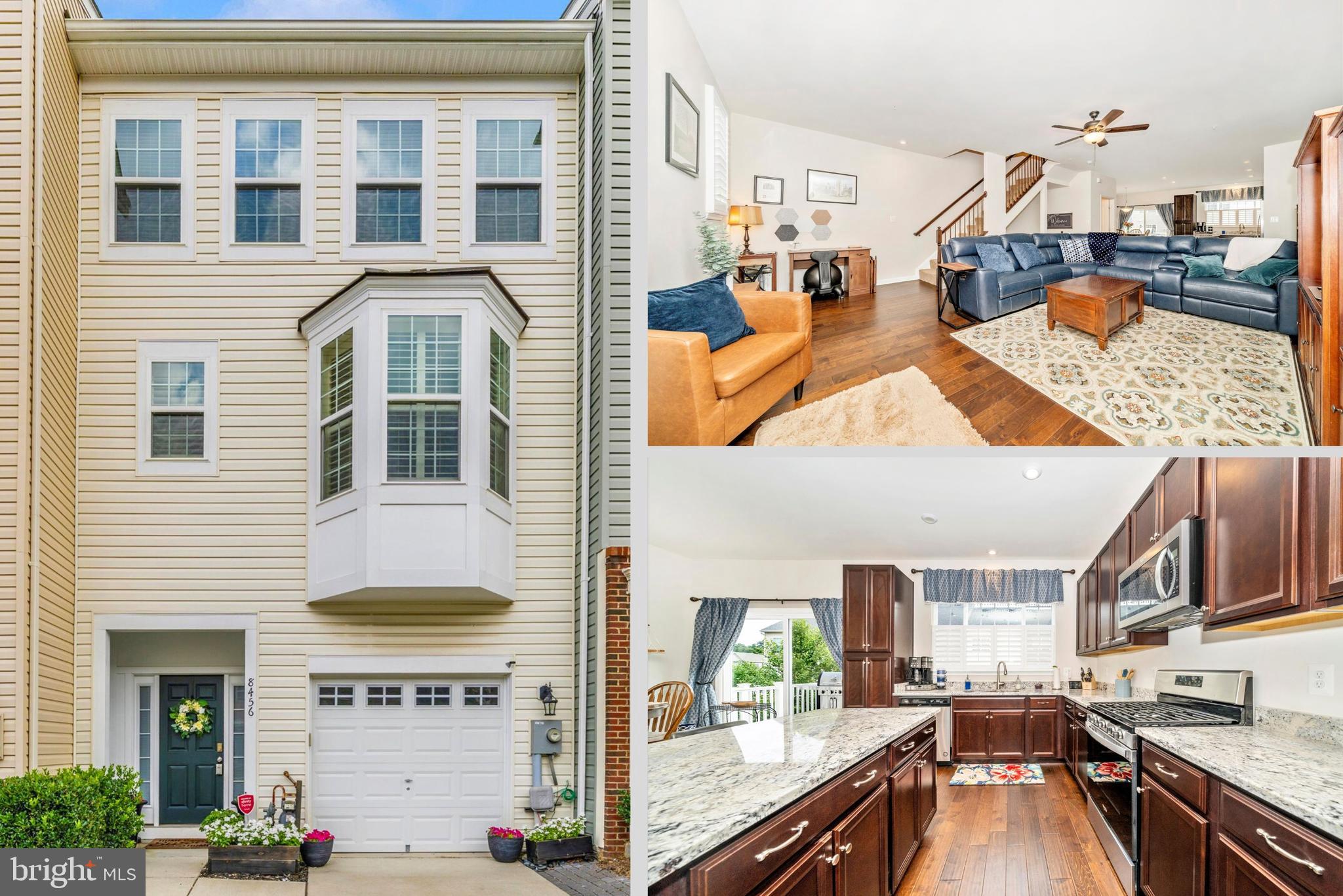 Welcome home to 8456 Randell Ridge Road! This wonderful 3 bedroom 3 1/2 bathroom three-level Drees townhome, with almost 2,400 square feet of living space, in the highly desirable Tallyn Ridge community, is just waiting for you to make it your very own! Stepping into the lower level of the home, offering 9' ceilings, you will find your main entry foyer, full bath, and spacious rec room. Making your way to your main living level, which also offers 9' ceilings, you will find your family room with a light filled bay window, stunning gourmet kitchen with an expansive center island, dining area, guest half bath, and access to your rear deck. The main living level also features beautiful LPV flooring and custom plantation shutters. Arriving to the second upper level you'll find your primary suite with vaulted ceilings, walk-in closet and private full bath, two secondary bedrooms, full hall bath, and convenient upper level laundry. Stepping outside of the home you'll find a lower level patio, fenced backyard, one car garage, plus additional parking for one car in your private driveway. All of this in a wonderful community featuring a pool, playground, picnic area, plus easy access to shopping, dining, all of the great features of Downtown Frederick, with convenient access to major commuter routes, plus no city taxes! Don't miss your chance to call this amazing house, home! || Owner is a licensed agent.