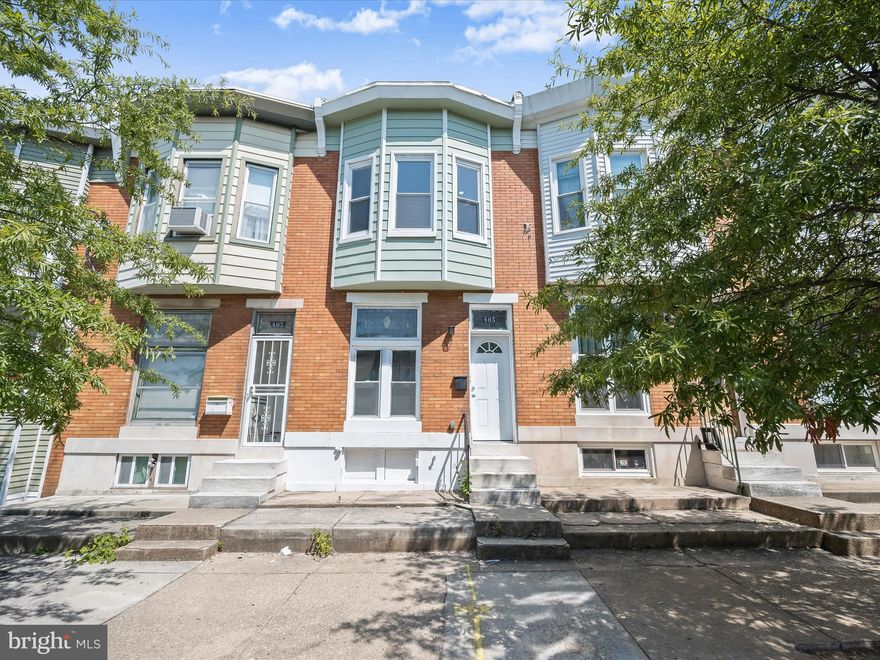 Located in the vibrant Greektown area of Baltimore, this beautifully renovated brick rowhome offers the perfect blend of style, comfort, and convenience. Enjoy proximity to Boston Street, shopping, dining, and entertainment of Fells Point and downtown Baltimore, plus easy access to Washington, D.C. via I-95 or Amtrak at Penn Station.  Step inside to an open floor plan accented by charming stained glass windows and a soothing neutral color palette. The living room features modern luxury vinyl plank flooring and sets the tone for a sophisticated, tranquil space. High ceilings flow seamlessly into the dining area and continue into the kitchen, where granite counters, a subway tile backsplash, shaker-style cabinetry, stainless steel appliances, and space for an island or table make this a chef’s delight. From here, convenient access to the rear patio creates the ideal setting for indoor-outdoor living.  Upstairs, the primary suite is bathed in natural light and boasts a double-door closet, a bay window, and a spa-like en-suite with a double vanity and a marble-inspired walk-in shower. An additional spacious bedroom and full hall bath complete the upper level.  The fully finished lower level offers endless possibilities, featuring a generous family room, an additional bedroom with a walk-up to the backyard, and a full bath, perfect for guests or a private retreat.