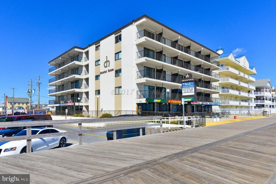 Absolutely Fabulous views of the Ocean, Beach and Boardwalk! This 1BR unit is located on the south side of the Decatur House which is an oceanfront building! You can walk right out to the beach or boardwalk! The building features an indoor pool, elevator and parking. If you choose to rent this unit has a great rental history! The balcony is fantastic and an awesome place to watch the sun rise, or just view the beach and boardwalk! Great Price to be so close to the beach!