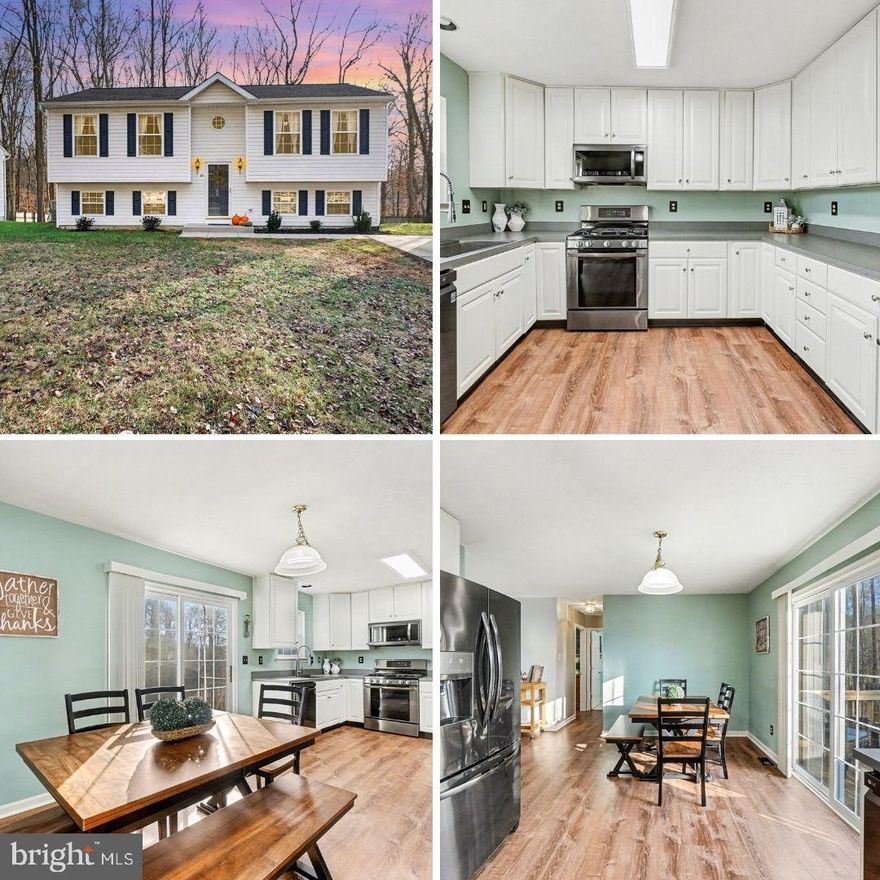 BRAND NEW LISTING!  Welcome to this beautiful bilevel home in Montgomery Oaks !  It features a BRAND NEW roof with 50 year Titan XT shingles.  The roof was just installed December 1st, 2025!  You'll love the lifetime vinyl flooring, soft paint colors and spacious kitchen.  It boasts an abundance of cabinets & counter space, all appliances, eat-in dining area and access to the rear deck that overlooks the wooded back yard.  The are 3 bedrooms and 2 full baths along with a beautiful family room with stone fireplace in the lower level.  That room has sliders and access to the back yard.    Laundry/Utility Room are also located in the lower level and the washer & dryer are included in the sale.  Home features close to 1,500 sq. ft. of finished living space.   Concrete driveway offers parking for 4 cars and there are 2 sheds on the property.   Schedule your appointment to see this fabulous home today!