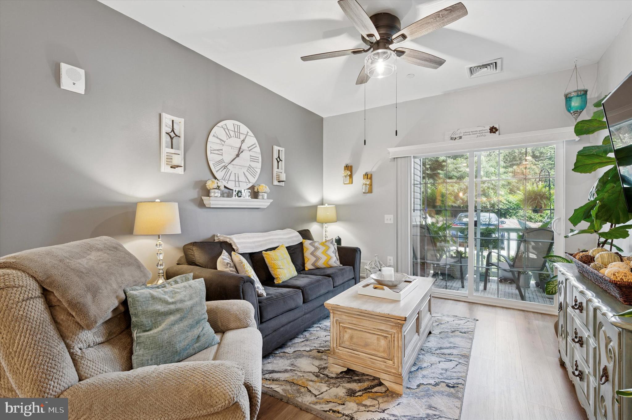 A 1st floor condo in the beautiful (and newly-constructed) "Residences at Brookhaven Glen" is hard to come by, and this beauty is full of upgrades and just steps away from the main entrance (with secure key-fob entry)! No long hallways to travel in this beautiful community as each floor has only 4 condos, so every unit is a corner with lots of windows for so much natural light. This lovely open floor plan has 9' dramatic ceilings, a gorgeous, upgraded kitchen with 42" cabinets, beautiful granite countertops, ceramic tile backsplash, upgraded faucet, pantry, Progress pendant lighting over the sink/breakfast bar, a stainless steel undermount sink and stainless steel appliances (dishwasher, microwave, refrigerator) are included! The kitchen with it's gracious breakfast bar is wide open the to the dining area, and the living room which has a lighted ceiling fan also has sliding glass doors leading to a lovely balcony. (A storage closet is also located on the balcony). The front room can serve as a bedroom (currently used as a den/office/gym), and there are 2 more bedrooms to the back of the condo. The primary bedroom is spacious, has a large walk-in closet and a beautiful full bath with tub/shower, double bowl vanity with granite countertops and a convenient linen closet too. The other bedroom is spacious, has a double closet, and is adjacent to another full, hall bath, also with granite countertops and a shower. Every room has a lighted ceiling fan, there are raised-panel doors throughout the unit with custom hardware and there is luxury vinyl plank flooring everywhere but in the den/bedrooms where there is stain-resistant carpeting .The convenient in-unit, full-size washer and dryer are located in the hallway and are also included. Dont miss the gorgeous courtyard in the rear of the building which includes 2 pergolas, 2 gas grills, a small fountain and a gazebo with rocking chairs for all to enjoy. There is also a private dog park too. Come see! You will not be disappointed! This home is gorgeous! (Conveniently located just minutes from I-95, Route 1, the Blue Route, Media Boro, the airport and lots of shopping and restaurants!)