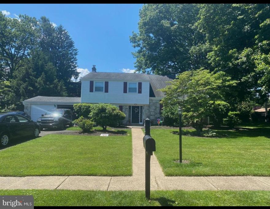 Welcome home to your new house located in  desirable Greenridge development and Lower Moreland School District. 
A bonus sunroom located just behind the dining room enhances the home with increased living space and natural light.
 This 4 bedroom 2.5 bath split level shows the pride of ownership that you want when buying your home.  The large family room has  a bow window providing plenty of natural light, a stone fireplace and vinyl floor.  You are certain to enjoy your large living and dining room with vinyl floors and kitchen. . On the upper level there are three bedrooms also with vinyl floors.  The primary bedroom has a full bathroom. This level also has a full bathroom .   Up just a few steps more and you are in the 4th bedroom of the home.   The lowest level of the home has a basement.  The spacious laundry room is conveniently located right off the main level and has wonderful space for shelving and even a door leading to the garage and  backyard.    Large driveway  and 2 car garages . Schedule your appointment today!