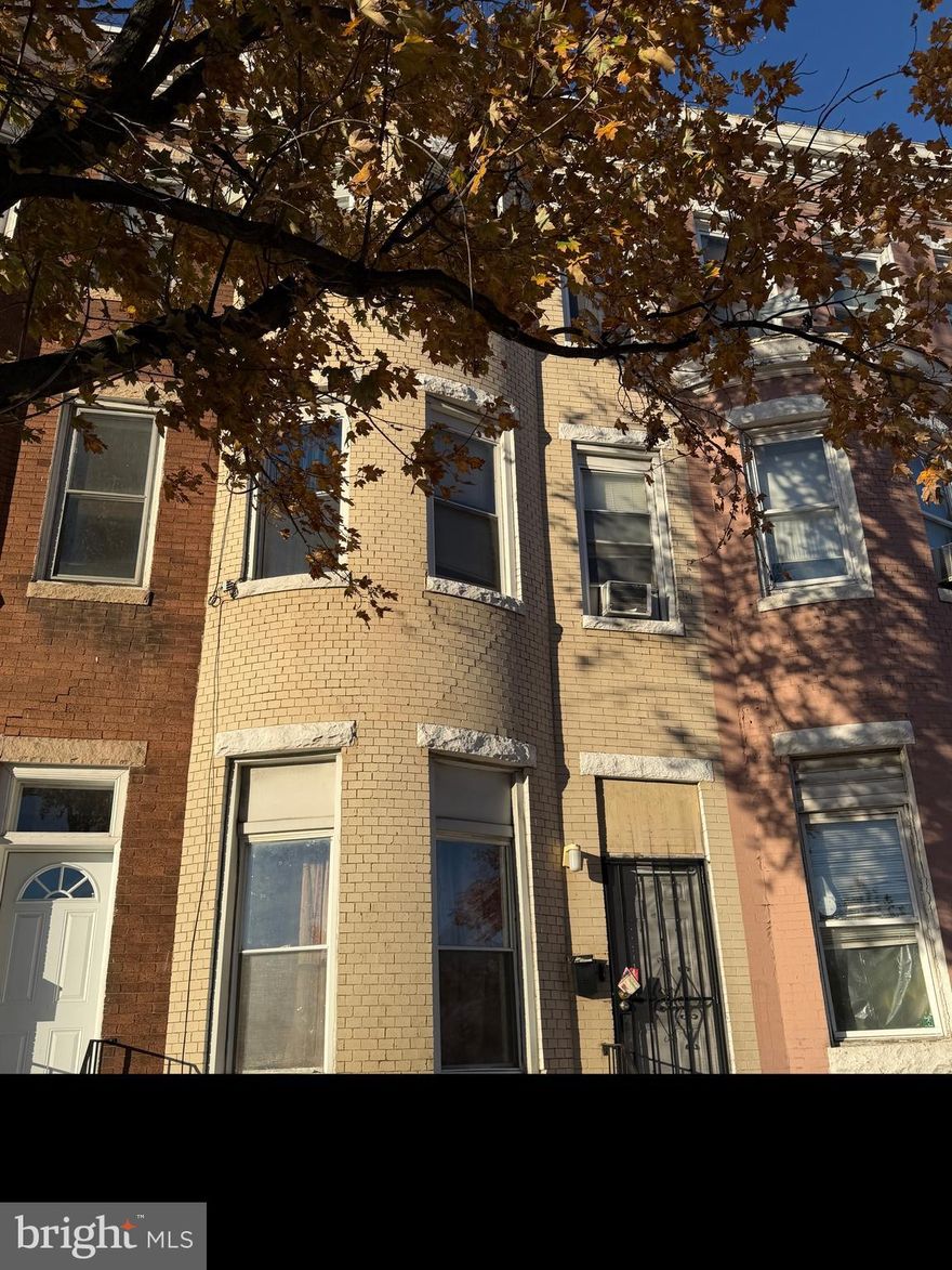 Back on market, seller could not perform. Great opportunity to own this very large 3 story, 5  bedroom. Needs a clean out and light turnover for a long term hold or perfect for a flip opportunity.. Close to downtown, Hopkins University, Morgan and just about anywhere. Sold "as is".