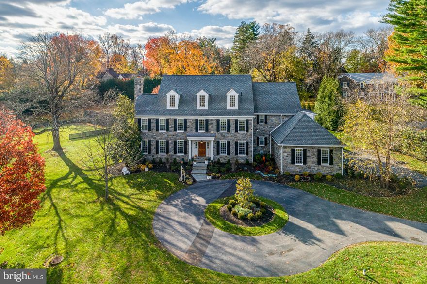 Look no further! Finally a custom turn-key home on a sub dividable lot on a gorgeous tree lined street in Gladwyne with a tennis court! This home has it all including 3+ acres of gated manicured grounds with all the bells and whistles one would want for todays lifestyle. 8,000+ square feet of impeccable living spaces including soaring ceilings, hardwood floors, 4 fireplaces, oversized windows, generous room sizes, designer finishes at every turn and a wonderful floor plan. This home has recently underwent extensive upgrades with stunning modern baths and a jaw dropping first floor addition complete with a professional bar, fireplace with floor to ceiling stone,  metal windows and doors which create the perfect indoor/outdoor living space. The gourmet chef's kitchen features quartz countertops, top of the line Wolf and Subzero appliances and two islands. 5-6 spacious bedrooms with 6 full and 3 half baths. The master suite complete with separate morning bar with beverage cooler, enormous walk-in closet, bathroom suite with radiant heated floors, soaking tub and walk-in shower. There is also a family lounge/tv room on the second floor. The recently completed third floor with vaulted ceilings provides the perfect recreation space  featuring a gaming room, media room, basketball/golf room,  wet bar and 2 modern baths. This property can be subdivided and has room for a pool (pool permit available).