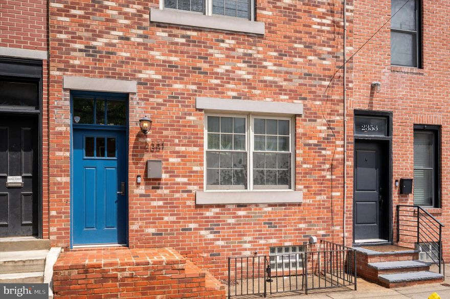 Fishtown Beauty-1st time on the market since property underwent a Total Gut Renovation in 2012-2013.  Enter the home from the front brick steps into foyer with double coat closet, Large living room and Dining room combination with h/w flooring, 9' ceilings and crown moldings. Large eat in kitchen with tile flooring, concrete countertops, gas cooking, dishwasher, garbage disposal, refrigerator and S/S  appliances. Kitchen also includes counter seating with room for 3 stools and a seating area with a gas F/P for a cozy feel. Access from kitchen to a large fenced in patio. A convenient powder room with wainscoting completes this level. 2nd Level features a Primary suite with h/w flooring, 2 ceiling fans, walk in closet and a large primary bathroom with walk in shower, vanity and toilet. There is secondary access to this bathroom from the hallway if needed. Bedroom 2/Den is located in the rear of the 2nd level and also has a closet which houses the washer & dryer. 3rd Level features 2 additional bedrooms and a shared Jack & Jill bathroom with double sinks, shower over tub and a toilet. This 3rd level also features a set of sliding glass doors (installed  when originally renovated) for a potential roof top deck. 3rd level has w/w carpeting in the stairs, hallway and both bedrooms. Home was thoughtfully renovated and is in move in condition. Great location in Fishtown along (wide) York St and has angled parking on both side of the street which general allows for easy parking.  Easy access to I95 and convenient public transit, shopping, coffee house, breweries, restaurants/cafes and much, much more.