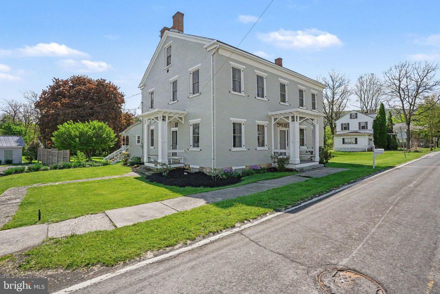 'Say what'? Step into a world where timeless charm and modern bath updates are offered on 1 Acre in town! Offering close access to Rt 22-322 commutes. Front door foyer/parlor ushers appreciative buyer{s} to Triple Flight Spiral Staircase of this 19th Century, 6 Bedroom 2.5 Bath brick Civil War Colonial! A BEAUTY with 3546 square footage. 2 Bedroom and 1.5 baths on 1st Floor. 26 new insulated replacement windows throughout, offer French rods.. Option of Harmon wood/coal indoor furnace with stainless steel; flue liner OR oil broiler, all tied into the 2- zone hot water covered radiators and/or baseboard for uniform heat. Original pine plank wood floors throughout set off by 10' ceilings with lighted fans. Kitchen cabinet/ counter updates and handcrafted wood from rear yard walnut tree/ breakfast bar w/ 4 matching stools. Built-in China Hutch in formal, recently restored, pine floored Dining Room is a testament to the past, with by touch of modern industrial lighting. Handy 1st floor laundry/ half bath combo hosts LG front load washer & dryer. Tastefully preserved 2nd floor foyers and reading nook accesses rear balcony. {Needs exterior railings to use, liability, insurance wise.} Lovely, tile updated, spacious full bath with separate shower stall, and tub w/ shower. Graced wood stair railings grant easy access to full attic for additional versatility and extra storage. Tru-trex covered porch gives a peaceful oasis spacious rear/side lawn/ gardens/ Ideal for relaxation and perfect for hosting. Current den was used for work-shop, but with the brick fireplace and LP Gas insert gives a warm welcome sun room a 'go-to' for family comfort. This One of a Kind Home is a MUST-SEE for anyone who appreciates rich history and custom craftmanship. Cash or Conventional Loan approved Buyer's, set up your appointment, to tour. Recent Juniata County Assessment is $311,600.  1/2 mile to Juniata River Fishing and Boat for kayaking and other recreational fun.