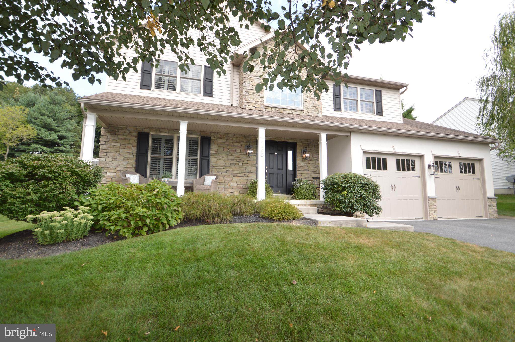 Welcome to 120 Julia Lane. This must-see 2 story home is conveniently located on a cul-de-sac in a desirable neighborhood that is just a short walk to schools, downtown and many community events. The home features an open floor plan with 2 story vaulted foyer, formal living room and family room offering a cozy gas fireplace. The modern kitchen is equipped with a gas range, upgraded appliances, granite countertops and ample cabinetry. The kitchen peninsula offers plenty of work area along with additional seating. There is a 1st floor laundry room with a closet for extra storage. The owners suite offers cathedral ceilings, large walk-in closet, soaking tub with a walk-in shower, double sink vanity and abundance of natural light. The additional 2 bedrooms are generously sized and perfect for family or home office. Many upgrades throughout the home include hardwood flooring, plantation shutters, central vac, outside porch with large private dining area. The unfinished poured concrete basement offers plenty of storage and room to grow!