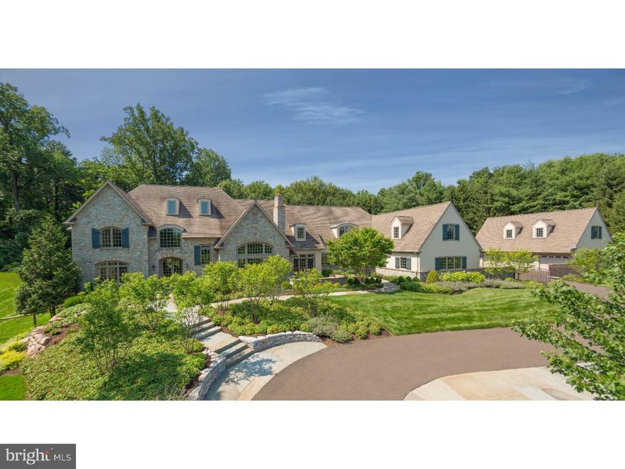 Perched handsomely on a hilltop overlooking 13  acres resides this custom 10,000 sq.ft. hand hewn stone and stucco French Country estate. 'Jalousie Pines' was built taking its occupants' comfort and everyday enjoyment under special consideration, using every opportunity to allow natural light and invite views overlooking extensive Parterre gardens and exterior/landscape lighting. This timeless beauty was crafted by Richard Zaveta with state of the art quality in all aspects and systems. Finished on 3 levels with 5/6 bedrooms and 6.2 baths, including a first floor bedroom suite with lounge. An elevator with wheelchair access delivers occupants to any level throughout. Quality is evidenced throughout by the handsome wood floors and millwork, radiant heated floor (3)bathrooms, 5 fireplaces, blue stone patios, stone walls & cedar ceiling porches and courtyard, Kitchen porch w/built-in infrared grill. No extravagance was spared in the designer Kitchen with Viking appliances, including a 6-Burner cooktop, double wall ovens and Speed oven, and 2 warming drawers. Other appliances include a Gaggenau steamer, Scottsman Icemaker, and a Miele Dishwasher,and a SubZero refrigerator/freezer. Complementing the Kitchen is a Butler's Pantry fully stocked with a SubZero refrigerator and separate SubZero wine cooler. A Miele Coffee System and a Bosch Dishwasher. The Keeping Room continues the exposed stone theme and a raised gas fireplace. Upstairs the Main Bedroom Suite offers both a sitting & private retreat room. Each of the remaining 3 upstairs bedrooms are en suite. The finished daylight walkout lower level has a bedroom, full bath, media area, family, and exercise room. There is a gated auto court with 7 bay (4 attached / 3 detached) garages. This amazing house was built using top of the line systems- Air purification systems,HVAC,Sound,Central vac, Security,Generator,Surge protection, and more...  This represents the owners intent on providing not only what was built for them top of the line at the time, but keeping with standard of the best and so improving upon what was built. The original owner takes pride in offering this magnificent estate at it's best!!