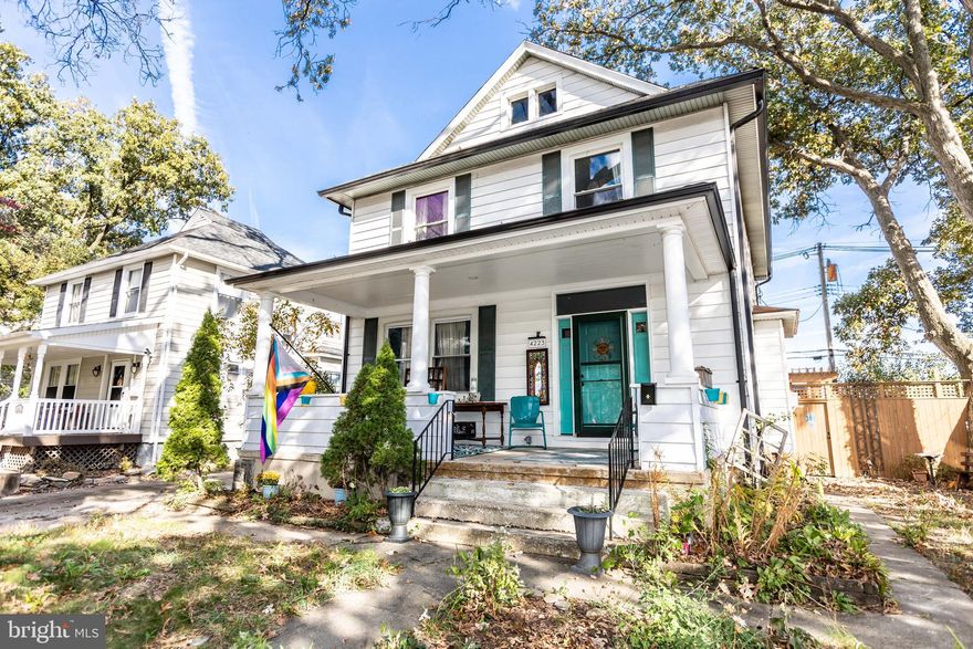 Welcome to 4223 Harcourt Road, located in the coveted Arcadia neighborhood of Northeast Baltimore. You will love this location on a quiet tree lined street. Enjoy your morning coffee on the large covered front porch! Step inside and you will be charmed by the original details, high ceilings, and hardwood floors. The main floor is spacious with a large living room, separate dining room, extra room, kitchen, and laundry closet off of kitchen. Radiator heat. 

The rear yard is a magical oasis with deck, pool, hot tub and raised garden beds! Saltwater pool with all new filter and salt cell.  You also can't beat the gorgeous view from the back deck.   Back deck has footers built to be added on (for potential second floor deck/ kitchen bump out.) Shared driveway has room for 2 cars. 

The second level features 4 bedrooms with hardwood floors,  and two full bathrooms. The primary bedroom has an ensuite bathroom. Stairs in front bedroom lead to large unfinished attic. Spacious attic could be finished for additional living space!

The basement is unfinished and has plenty of storage space. 

The owner has made many recent updates! The front porch was completely rebuilt in 2020 including the porch roof, beams, columns, and porch floor. The front door and storm door were replaced in 2020. 7 new windows were installed in 2021. New boiler installed in 2020. Electric upgrade in 2019 included new electric panel, new electric sub panel for pool and hot tub, upgraded service to 200 amp, 2 exterior GFCI added.  Slate roof repaired in 2023. 

Arcadia is a gem of a neighborhood! Enjoy hiking on the Tyndale trail in Herring Run Park! Walk to the lovely shops and restaurants on Harford Road- including Koco's Pub, Maggie's Farm, the Red Canoe, Found Studio, and Domesticity! Zeke's Coffee, Snug Bookstore, and Tortuga are further up the street. Also  the home is conveniently located near the Safeway and Lidl grocery stores, Morgan State University, and Lake Montebello. 

The home is being sold as is and is priced accordingly.