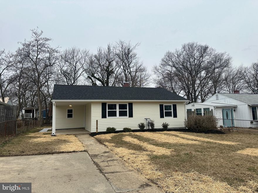 Fully renovated throughout interior and exterior 3 Br, 1 Bath Rancher w/Family Rm. and Laundry Rm. all new flooring(LVP), new paint,  quartz countertops, white 42" Cabinets, S/S Appliances, new roof, windows, siding, gutters, downspouts, HVAC, covered porch, patio, shed,  partially fenced yard all this  conveniently located across the street from Glendale elementary, walking distance to Glen Burnie High School, close to Rt. 2 & Rt 10 for easy commutes, Credit and Background checks will be done.