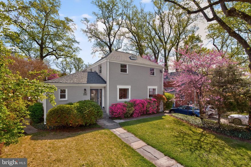 So much larger than it looks! Renovated & expanded 5BR/3.5BA beauty on a tree-lined block in popular East Bethesda. Walk to Metro, BCC-HS & the Capital Crescent Trail. Half a block to local Lynbrook Park. Open floor plan. Large Kitchen open to family room. Induction stove. Gorgeous new 4-season room overlooking back yard- 2024. Main level bedroom + full bath. Gas FP. Hardwood floors. First floor powder room. Another 4BR and 2FB's on the second level. Vaulted ceiling/skylight in primary bedroom and a large walk-in closet. Rec room and exercise area in renovated lower level.  Big yard with stone patio. Newly constructed garage - 2024. New roof 2024. Off-street parking w/ room for 3 cars + garage. Electric car charger. Professional landscaping. Great house! Virtual 3/D tour and floor plans coming. First Open House Sunday, April 12 from 1-4.