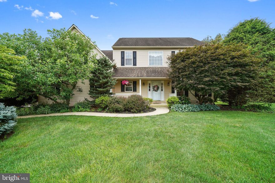 Welcome home to 8 Song Bird Cir Glenmoore. This beautiful home is nestled in the quiet sought after subdivision of Ramblewood.  Set back on almost a 1 acre lot, where both property and home have been meticulously maintained throughout the years.  This colonial style home has 4 generous size bedrooms,  2 full bathrooms and 1-1/2 bathroom.  There is beautiful hardwood flooring in the foyer the leads you to an expansive kitchen and family room space.  9’ Ceilings & 42” cherry  kitchen cabinetry with coordinating countertops.  Stone gas fireplace in great room with tons of natural light. Dining room off of the kitchen for easy entertaining. There is a wonderful oversized deck & gazebo overlooking your private rear yard with lots of mature landscaped space.  Wide open upstairs hall gives way to your expensive master bedroom and updated en suite with beautiful grotto shower. Three additional bedrooms and a full hall bath complete the upper level. Large daylight, full walk out basement has been plumbed and studded to easily be finished for tons of additional living space or used for dry storage. Don’t miss your opportunity to own this amazing property!