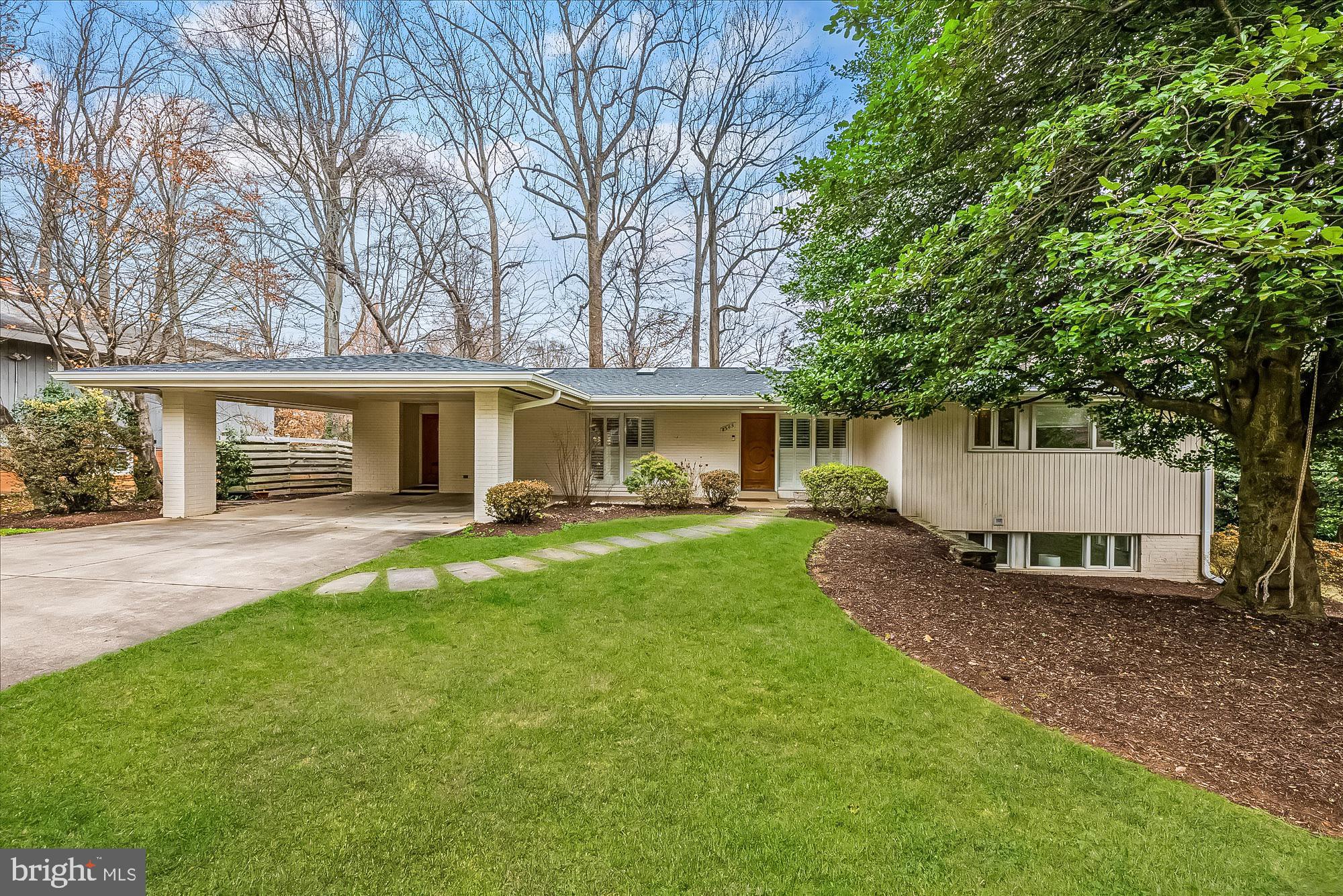Beautifully renovated and expanded, this mid-century modern home features stunning architectural details, four bedrooms, three full baths and a perfect floor-plan for entertaining and everyday living. The light-filled family room with fireplace connects to the updated, eat-in kitchen with oversized island, new countertops, and Miele appliances. The living room opens to an incredible screened porch overlooking the rear yard. The primary suite has plenty of closet space and a recently updated bath. This level also has two secondary bedrooms, a full bathroom, and a mudroom/pantry. The walkout lower level features an additional bedroom, full bathroom, family room/office and plenty of storage. Located on a charming cul-de-sac, this home is close to Whitman High, Pyle Middle, and Burning Tree Elementary, as well as parks and walking paths. Easy commuting routes with quick access to 495 and 270. Offer deadline set for Tues, March 4th at 4PM.