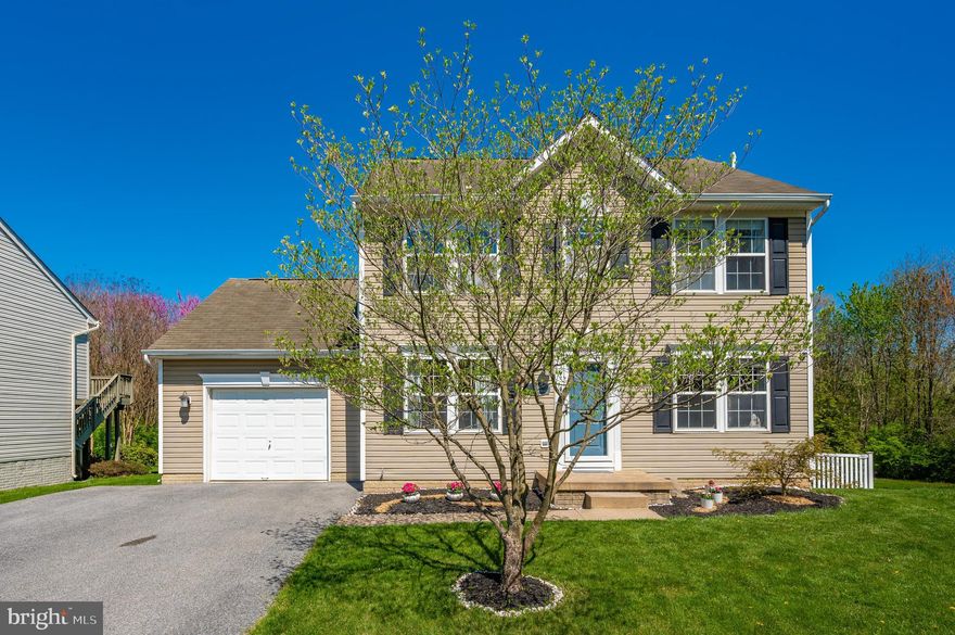 Welcome to 447 Delaware Road, Frederick! This updated Colonial offers an inground pool, cul-de-sac location and is near the Monocacy Village Park. The home includes 3 levels of 2,551 square feet of finished living space, providing the perfect blend of comfort and style. As you step inside, you'll immediately notice an inviting atmosphere with a living room on the right and the dining room on the left offering hardwood flooring, chair rail and crown moldings. On the main level, you'll find a nicely appointed kitchen with gas cooking, quartz countertops and stainless steel appliances. Adjacent to the eat-in kitchen is a cozy family room. The family room opens onto the large deck, where you can grill out all Summer and Fall, and enjoy the view of the back yard and trees beyond. The convenient laundry room, off of the kitchen, leads into the 1 car garage. There are 3 spacious bedrooms on the upper level with hardwood floors and 2 updated full baths. The primary bedroom offers a vaulted ceiling with ceiling fan/light and a beautifully remodeled en-suite bath (2022). The finished lower level provides a spacious family room and area for an office or gym and has a French door walk-out to paver patio and backyard. Additionally on this level is a potential 4th bedroom and 3rd full bath, large walk-in closet and a utility room. The home also features a refreshing salt-water inground pool and large patio for ultimate relaxation and entertaining with family and friends. Neutral color pallet throughout and hardwood floors on main and bedroom levels. Additional updates include a new fence around pool (2021), new A/C (2021), back yard vinyl fence (2020), new pool liner, steps & returns (2020), new pool equipment with conversion to salt-water (2019), HWH (2018) and much more. This home is conveniently located to some of the best restaurants and shopping in the area. Historic downtown Frederick is just minutes away, offering a rich cultural experience with its charming shops, art galleries and local events. Don't miss out on an opportunity to make this home yours. Offers Due August 29 at 3:00 p.m.