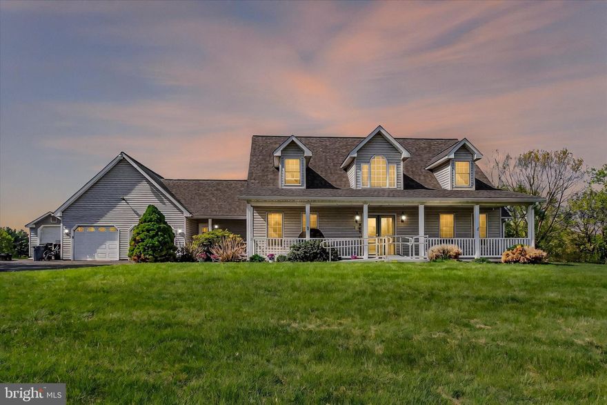 Beautiful and spacious Cape Cod on 2+ acres in Conewago Valley School District.  As you walk in double-entry front doors, you will feel like you are home.    Cathedral ceilings in the living room with plenty of natural sunlight throughout the home.   The primary suite is on the main level with three additional bedrooms (2 on the second floor with a full bath).   The kitchen is perfect for you with Granite & Corian countertops, a breakfast bar area, and plenty of space for family get-togethers.  There is a separate dining room for hosting holidays, special events, or everyday meals.   The laundry/mud room is on the main level, just as you enter the home from the garage.   The house has a full, unfinished, very spacious basement just waiting for the right person to transform it into a family room, game room, or whatever your needs might be.   There is an exit from the basement with bilco doors included.     You won't want to miss the deck that overlooks your property.    Two levels and built-ins are included on the deck.  Plus, a sunken hot tub with the deck built around it creates a great place to unwind after a busy week.