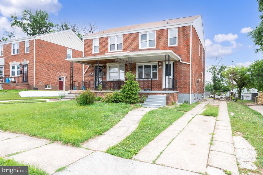 Welcome to this fully renovated charming brick-front semi-detached home featuring a covered front porch—perfect for sipping your morning coffee while watching the sunrise. Inside, you'll be greeted by luxury vinyl plank flooring flowing throughout the home, creating a warm and modern feel. The bright and spacious living room offers the ideal setting for entertaining, while the separate dining room is perfect for hosting dinner parties. The updated kitchen is a chef’s delight, featuring quartz countertops, stainless steel appliances, and an abundance of natural light. Upstairs, unwind in the spacious primary bedroom after a long day. Two additional bedrooms and a full bath with a beautifully tiled tub/shower combo complete the upper level. The fully finished lower level offers even more living space, including an additional bedroom and another full bathroom with custom tile surround—perfect for guests or extended family. Enjoy outdoor living in the large, fully fenced backyard—ideal for summer BBQs—and take advantage of the long private driveway for stress-free parking. Conveniently located near Northern Parkway, Route 1, Harford Road, and I-695, this home offers easy access to everything you need. Don’t miss it! Updates include: roof (2023), water heater (2018).