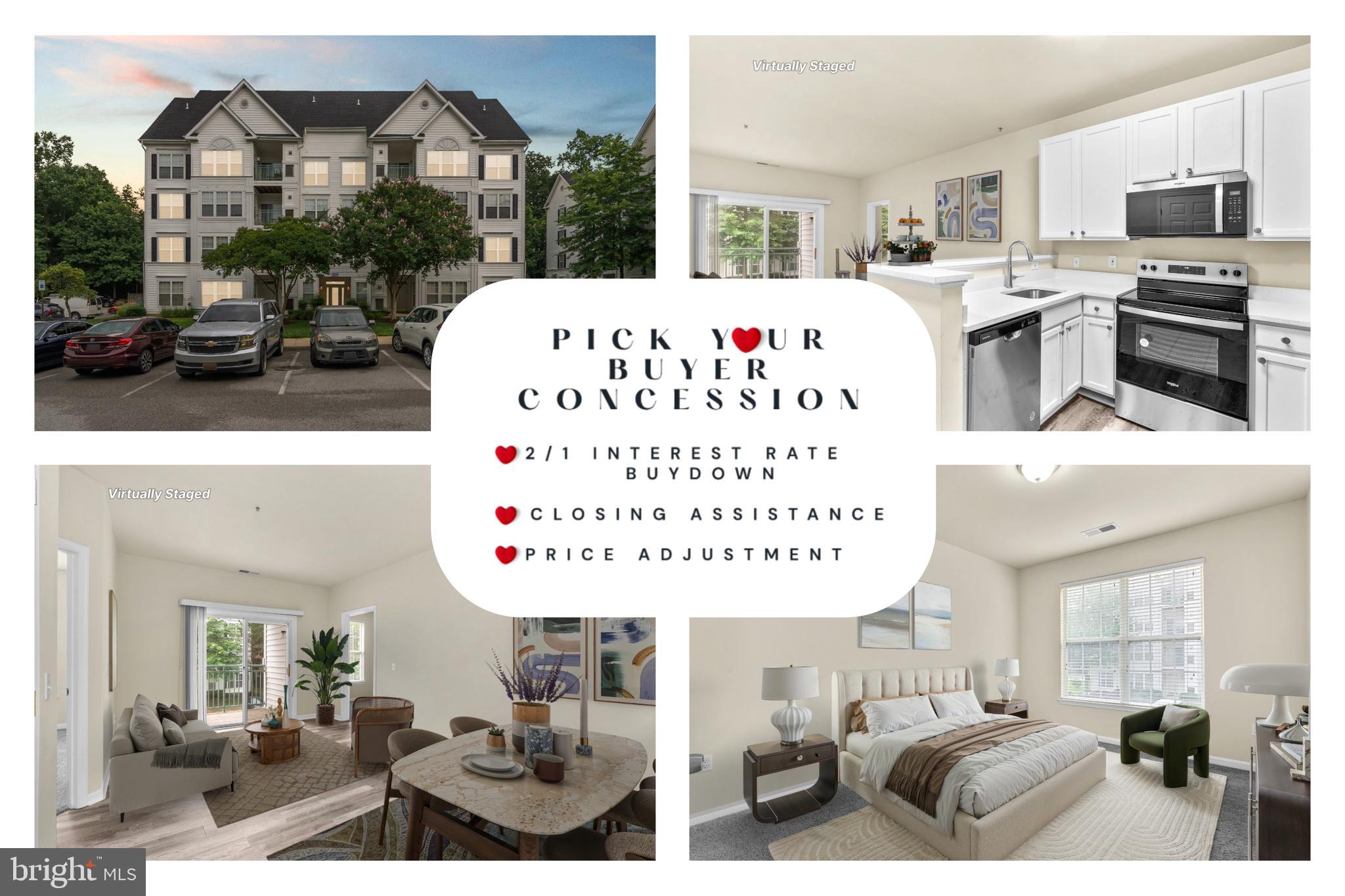 The seller is offering a unique opportunity: the buyer can choose their buyer concession! Options may include a 2/1 interest rate buydown, closing cost assistance, or price adjustment tailored to meet the buyer’s needs. This flexible approach helps make ownership more affordable in today’s market.
Discover effortless condo living at 15614 Everglade Lane #203 in Bowie Towers, where style, comfort, and an exceptional location come together. Step inside to a light-filled, open floor plan with fresh paint, new stylish carpet and flooring, and an upgraded kitchen complete with brand-new appliances and countertops — perfect for cooking and entertaining. Added updates like a newly installed HVAC system and a convenient in-unit washer and dryer make everyday life easier, while upgraded light fixtures and hardware bring a polished touch throughout. Special assessment for maintenance begins Aug 1, 2025 and is for 24 months.
Outdoors, you’ll appreciate this secure-entry building with ample resident and guest parking, a sparkling community pool, and a scenic lake and trail just behind the property. Plus, you’re only 3 minutes from Bowie Towne Center — putting restaurants, shopping, entertainment, and everyday conveniences right at your doorstep. With easy access to major routes like 50 and 301, a short commute to D.C. and nearby major employers is a breeze. Whether you’re relaxing at home, strolling around the lake, or enjoying all that Bowie Towne Center and the surrounding area have to offer, this condo provides a move-in-ready, low-maintenance lifestyle in one of Bowie’s most convenient and vibrant communities. Don’t miss your chance — schedule a tour today!