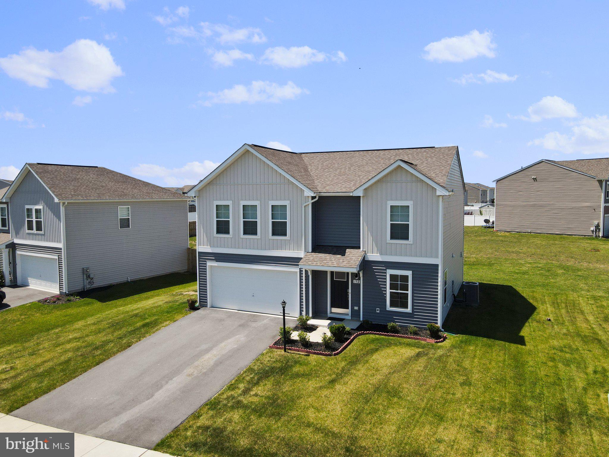 This like new colonial style home has only had one owner, is well maintained, and sits on a large, corner lot. The community has sidewalks throughout and the home has unobstructed views of land in the front that is not being developed, and a large back yard and patio. There is a formal living room/dining room, breakfast area, kitchen with granite counter tops, granite topped island and breakfast bar, and large family room. The main level also has a powder room and luxury vinyl plank throughout. The upper level has laundry room, primary bedroom with en suite bath and walk in closet, plus three additional large bedrooms and the homes second full bath. Location is in the southern part of Berkeley county short distance to Charles Town area, Martinsburg, Winchester, shopping, and restaurants.