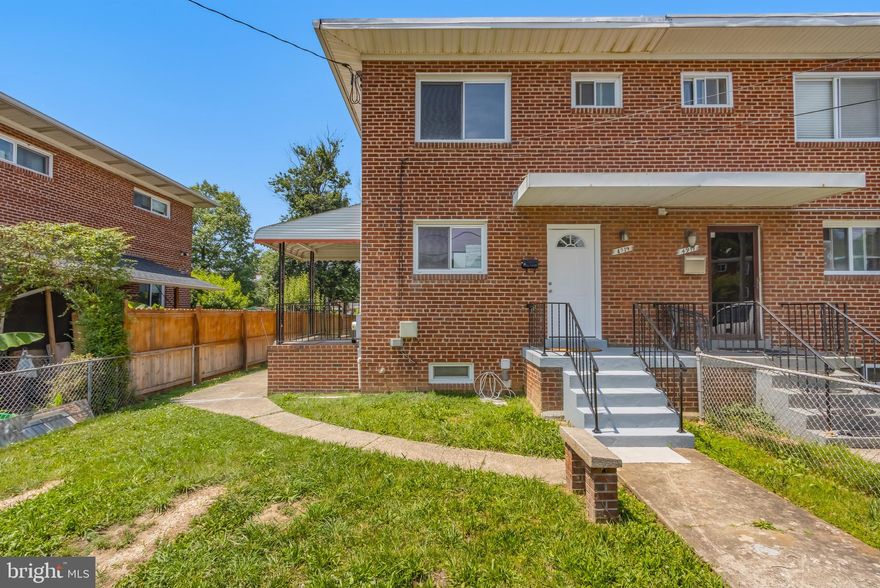 Welcome to 4919 Winthrop St. This lovely all brick Twin style home includes three bedrooms with two bathrooms that offer a comfortable and spacious living environment. There is a full bathroom on the top level and the basement.  The kitchen has real oak cabinets with updated quartz counter tops, and stainless steel appliances. The backyard has plenty space for family entertainment. Downstairs offers the family living in addition to the laundry room with a full bathroom. This property is close to the Beltway, National Harbor, downtown DC, and Northern VA.