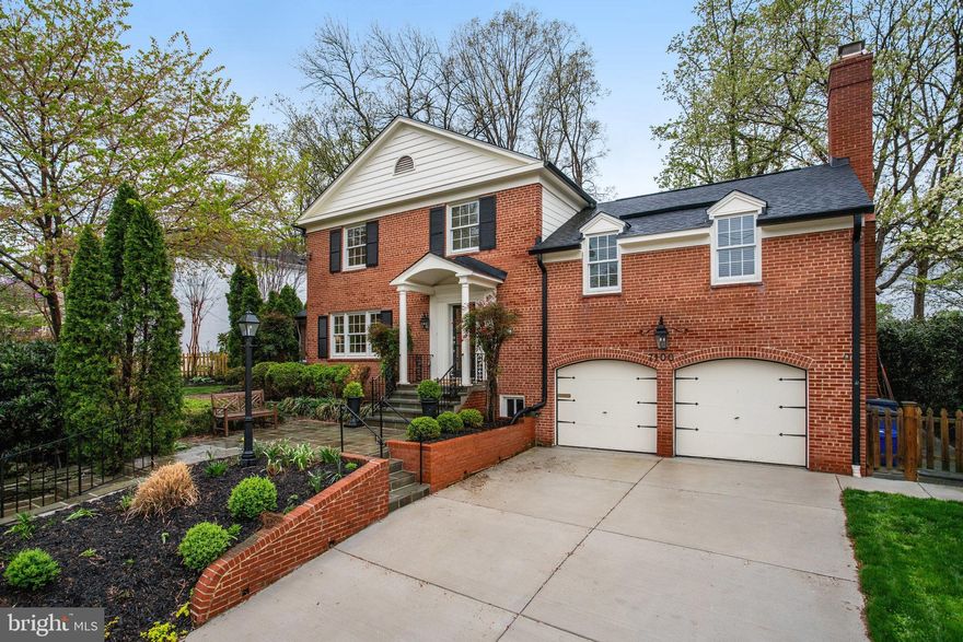 Welcome to this stunning renovated Classic Colonial in the highly sought-after Kenwood Park neighborhood. Boasting 4 bedrooms and 4.5 bathrooms, this home masterfully combines timeless charm with modern updates, providing a serene retreat near downtown Bethesda with easy access to DC.

The thoughtfully reimagined floor plan includes two en-suite bedrooms, each with office space, generous closets, and renovated bathrooms. The primary bedroom boasts a beamed ceiling, an antique mantle, and a luxurious bathroom with heated floors and a towel heater.

Step inside to find a beautifully redesigned kitchen, featuring a panoramic window with garden views, new wood flooring, quartz countertops, stainless steel appliances, and modern lighting, perfect for culinary creativity and gatherings. 

The living room, featuring a cozy fireplace, effortlessly connects to the dining area and a delightful sunroom. French doors open to a flat, landscaped backyard and an expansive flagstone terrace, providing an ideal setting for entertaining or enjoying tranquil outdoor moments.

On the lower level, you'll find a guest bedroom, a fully renovated bathroom, a recreation room with a fireplace, a laundry room, additional storage, and walk-out access to the backyard.  The attached two-car garage offers both convenience and extra storage space.

Surrounded by lush landscaping, including flowering shrubs, cherry tree and mature trees, the back flagstone terrace provides an inviting space for both grand and intimate gatherings. Recent improvements include new windows, HVAC, hot water heater, roof, gutters, and more, ensuring peace of mind and modern comfort. Don't miss this extraordinary opportunity! ******3D tour and floorplan available.
