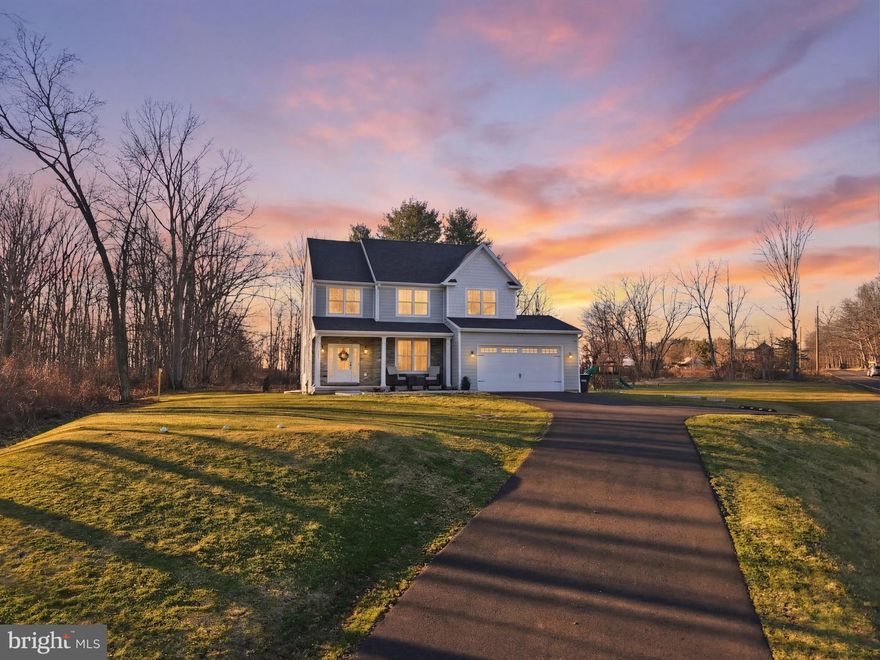 MAJOR price improvement ! Welcome to 2408 Diamond St — a custom home (2024) offering the rare combination of modern construction and a private 0.73-acre setting backing to wooded open space in Hilltown Township.

This thoughtfully designed home features approximately 2,454 square feet of above-grade living space plus a finished basement with egress, bringing the total functional living space to nearly 3,000 square feet and providing the opportunity for a future fourth bedroom, guest suite, gym, or recreation area.

The main level offers an open and flexible layout with a dedicated office near the entry, a spacious living area, and a beautifully designed kitchen featuring an extended island, upgraded flooring throughout, custom backsplash details, a hood vent, and ample pantry space. Just off the kitchen, the morning room functions as the home’s primary dining area, filled with natural light and offering views of the private backyard. Sliding doors lead to the stamped concrete patio and fenced yard, creating an ideal space for outdoor dining, entertaining, or relaxing while enjoying the wooded backdrop.

Upstairs, the home continues with a comfortable layout including a loft area for additional living space and the convenience of a second-floor laundry room located near the bedrooms. The primary suite offers a spacious retreat featuring a large bathroom with a tile shower, soaking tub, double vanity, and thoughtfully designed finishes, along with a generous walk-in closet.

Set apart from typical new construction, the property sits on approximately 0.73 acres backing to woods, offering privacy and space rarely found in newer homes within the area.

Additional highlights include a stamped concrete patio, fenced backyard, flagstone grill area, whole-house generator, whole-house water management system, enhanced sump system, security system, professional landscaping improvements, and a customizable exterior lighting system that beautifully illuminates the home and outdoor spaces in the evening.

Located within the Pennridge School District and convenient to Perkasie, Sellersville, and major commuter routes, this home offers the benefits of new construction with the added value of a larger lot and numerous upgrades already completed.

A unique opportunity to own a newly built home in a private setting without the wait of new construction.

Showings begin Friday (3/27)
