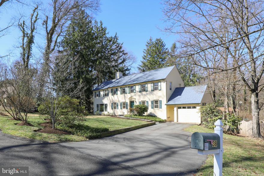 Wait... it's just about here.... SPRING!!  Watch the flowers and trees bloom then welcome you to 38 Crown Terrace in the Very sought after West Acres of Yardley.  You will feel at home even before you stroll up the slated walkway and onto the front porch.  Enter... The large, natural sunlit living room with two closets and brick wood-burning fireplace entice you to continue to the dining room where many formal gatherings or just a Sunday brunch has been enjoyed.  Note the flooring and two built-in cabinets. The adjacent remodeled  kitchen with generous Corian countertops, lovely cabinetry with soft closure drawers, wood flooring and and a Verona high end stove will meet your every need for meal preparation. Still a bit of chill in the air, time for entertaining in the easy accessed family room with abundance of windows for TV watching or even just a relaxing day watching the seasons change. The Sunroom with ceiling fan, skylight window plus sliders to the outside make this room perfect for a HOT TUB to be enjoyed year round. The upstairs floor plan has easy access to two remodeled bathrooms for the four bedrooms.  The very large primary bedroom has carpeting, two closets and five windows to get the best of the season's breeze. Bedrooms 2, 3 and 4 have carpeting.  Unfinished basement with outside entrance is ready for your special designs.  Gardens, trees and spring flowers make the backyard a delight. Minutes to everything including, restaurants, shopping, transportation and recreational facilities.  Come see for yourself AND bring your ideas to make this YOUR HOME.