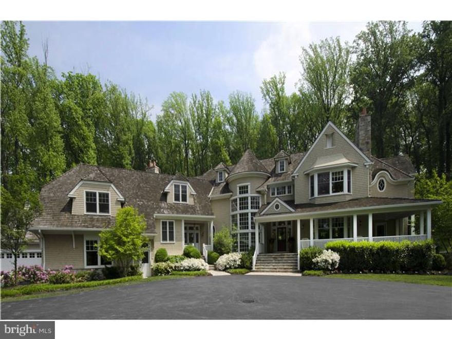 Uncomprised quality & exceptional value.  This custom estate home is situated on a private & protected, beautifully maintained, 16+ acre wooded & manicured lot accessed by a gated entry from a quaint country lane.  No expense was sparred in the planning, professional design and finish of this exceptional home which spanned a 3 year construction period & for which the cost basis far exceeds the offering price.  From the PA dry laid & stacked stone exterior walls,  to a rarely seen floating & open spiral stairway spanning 3 levels, to the solid interior cherry doors and varied wood species trim-wainscoting and mantle finishes, to formed-accent plaster ceilings in the main bedroom suite all of these custom features expertly designed and created by local craftsmen.  A blend of old world charm with rumford style fireplaces & trim finishes to modern conveniences with elevator to all 3 floors,  advanced energy efficiency (multi zoned HVAC) and electronic-technology for annual heating & cooling savings.  Designed for entertaining with a flowing and open side to side 1st floor plan and exterior porches, expansive inground pool & cabana with extensive landscaping & waterfall in the rear yard. The casual side features a custom kitchen with hand made cabinetry accented by granite tops and professional series appliances. Complimenting the kitchen is an island area, pantry areas, a morning room offering adjacent heated Florida room/porch area with peaceful views of the rear yard.  A nicely appointed FR with fp and custom woodworking throughout, a mud room area with powder room round out the casual side.  A front open sunset porch accesses the formal foyer entry with open spiral stairway.  The formal side offers a powder room, DR, billiard room, LR with fp and study.  The 2nd fl. features a main bedroom suite with sitting rm, large walkin closet with cabinetry and opulent bath featuring an infinity tub, separate steam-multi head shower and access to a private 2nd floor outside balcony with hot tub.  There are 4 individual bedrooms each with a private internal bath.  The Lower level has been extensively finished into various areas including a custom wine cellar, game room, full bath, dance room, state of the art in home theater with stadium seating, and a wet bar/rec-parlor area with fp.  A circular driveway accesses a parking and garage courtyard with a set of three, 2 car garages with 2 garage bays being built in. Convenient access to new TP interchange, Rts. 202 & 30.