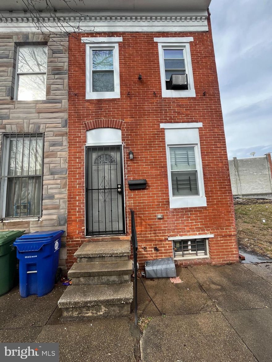 Discover the potential of 1802 Ramsay Street, a three-level home in Baltimore ready for your personal touch! This property features two comfortable bedrooms and 1.5 bathrooms, along with a fenced-in patio.
The home is being sold as-is. The property is in need of carpet replacement, a fresh coat of paint, and a few minor repairs, all of which are reflected in the attractive pricing.  With an unfinished basement providing additional storage space this property is ready for your creative vision.
Don't miss this opportunity to transform this house into your dream home in a convenient location close to amenities and public transportation.  Schedule your showing today!