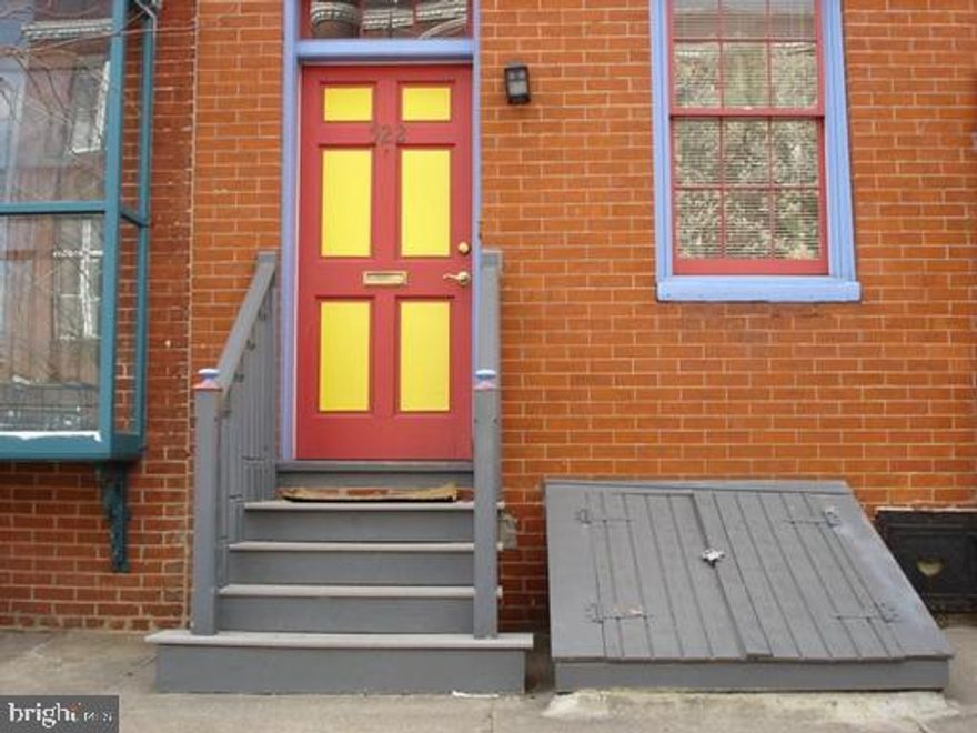 Charming two possible three bedroom, 1 ½ bath Townhouse in Fells Point. Living room with hardwood floors, built-in shelves, cabinets, and fireplace. Separate dining room with hardwood floors and fireplace. Nice galley style kitchen with ceramic tile flooring, granite countertops, and appliances including gas stove, dishwasher, and refrigerator. Great enclosed courtyard off the kitchen. ½ bath on the first floor. The second floor has two bedrooms with hardwood floors. Washer/dryer on the second floor. The third floor has an open loft that can be used as a third bedroom or office. Basement with exterior entrance for storage. Available Mid-November. $2100 Monthly + Utilities