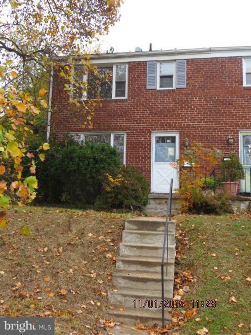 CURRENTLY SET UP AS 2 UNITS...SEPARATE METERS.  Property is being sold "as is".  Purchaser to verify zoning/real estate taxes/HOA/ground rent - seller will not redeem ground rent.  Buyer pays all transfer/recordation/docs @ settlement.  If buyer is a licensed real estate agent, no commission to be paid to SB.  EMD must be certified funds (after offer has been accepted).  Discoloration in basement.