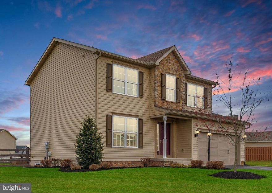 Welcome Home to 65 W Crest View Ln in Gettysburg's Wheatland Acres Community (NO HOA).  Built in 2015, this lovely Colonial shows very well, and has some fantastic amenities for the area!  This community is VERY charming, and houses are rarely available here.  Very convenient location just minutes from the heart of Gettysburg, RT15, Littlestown, Hanover, and the MD line close by.   Features include beautiful Hardwood Flooring on the main AND upper levels, large kitchen with SS Appliances and center island, 2 car attached garage and large driveway, fully fenced rear yard, lovely hardscape patio with built in firepit for entertaining, large primary bedroom with full attached bath and large walkin closet, Upper Level Laundry Room, basement is ready for your personal touches with tall ceilings and egress window so a bedroom could be added, bonus gym/office room in basement as well.  System updates include: Smart home water filter, smart home water softener, smart home water heater, New washer/dryer 2025