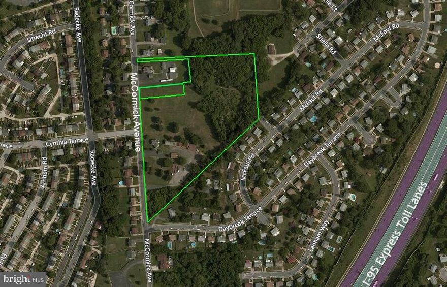 Two Parcels of almost 11 Acres are available for possible development (currently zoned DR 3.5) or special-purpose use in Rosedale, Baltimore County. Also previously approved for commercial use. Close to I-95 and I-695. Development concept design and soil studies have been done in the past. Contact the listing agent for more detail.

Currently, tenant occupied on month to month basis ($2700/month)