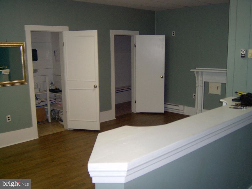 A Rare find 850 sq, ft. of office space on the main street of Downtown Charles Town WV.  Two offices are in the location.  Four Closet's  for storage.  owner is looking for a 3-5 year lease term.  Tennant's to pay all utilizes.   this is a perfect space for a office located on the second floor.