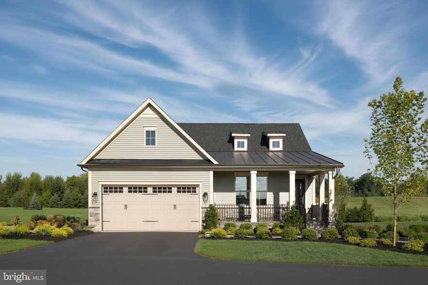 Kerger Pond by NVHomes offers low‑maintenance 55+ living in a private enclave of all end‑unit villas, ideally located in Ellicott City. The Albright single-family home is a one-level oasis. Enter the foyer from the inviting front porch. Tucked away, a guest suite includes a spacious bedroom and a full bath. The gourmet kitchen features a large island overlooking the dining area, the great room and outside to the optional covered porch. From the 2-car garage, a convenient arrival center awaits to hang your coat and hat as you make your way to your private sanctuary. A thoughtfully designed layout places the owner’s bedroom in a secluded section of the home away from the main living areas for peace, quiet and comfort. Inside, 2 massive walk-in closets and a double vanity bath create a spa-like retreat. For more entertaining space, finish the basement. You’ll be amazed by The Albright.