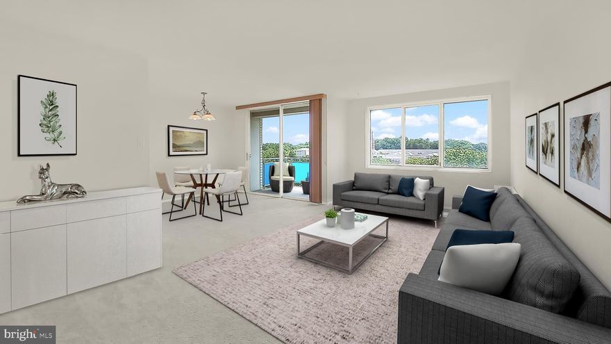 Fabulous opportunity!  Fee includes all utilities and parking.  10th Floor View to Southeast.  Nearly 600 square feet of living space plus balcony in Grosvenor Park - the jewel of Montgomery County.  Floor plan includes updated kitchen with service entrance, and gas cooking, large living area, separate dining area with balcony access, plus coat, linen and large walk-in utility closets.  Close to Grosvenor Metro Station, Strathmore Arts Center, Walter Reed Medical Center, NIH, and all major shopping, restaurants and with routes to Bethesda, DC, VA, Frederick, Baltimore & Annapolis. Onsite award-winning Grosvenor Market, dry clean valet, hair dresser, party rooms, fitness center, community laundry, pool, picnic area, rooftop terrace, tot lot, bike and extra storage, 24/7 concierge and onsite security. Fios & Xfinity available in unit.  Free wifi in common areas.   Ample free parking outside.  NO DOGS, but cats, birds and other small caged pets welcome!  SMOKE FREE.  HALLWAY RENOVATION PROJECT TO START SOON!