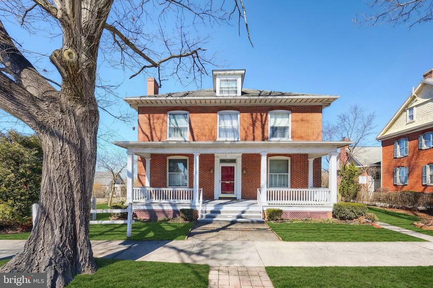 They just don't build homes like this anymore!  5 Bedrooms, 2 Full Baths, all brick,  in the heart of New Oxford.  Possible 1st floor primary suite.  Mixed Use zoning.  Was temporarily used as a 2 unit.  Some wood floors under the carpet on 1st floor.  Grand, covered front porch.  HUGE brick patio overlooks the spacious, fenced backyard.