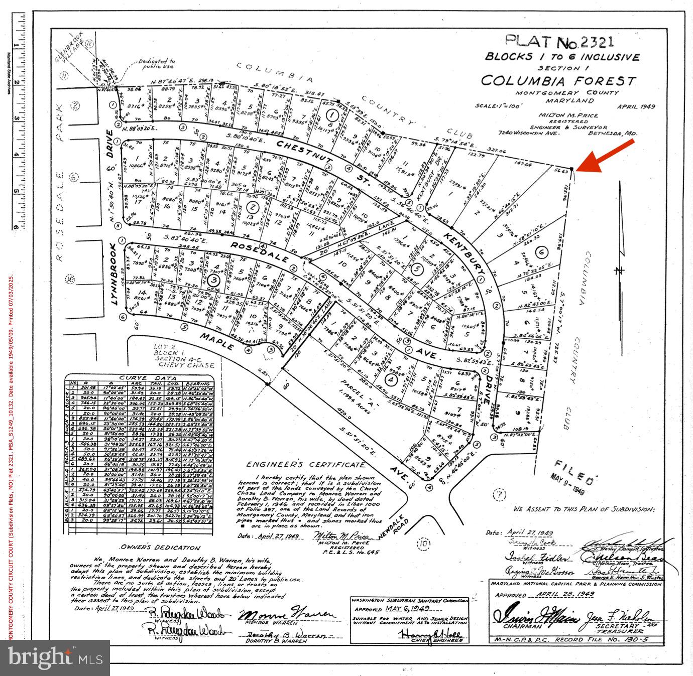 Prime opportunity to build a custom home on a .74 acre (32,076 sf) in Columbia Forest. This lot backs to Columbia Country Club and the Georgetown Branch Trail. Less than 1 mile to NIH, Red line Metro, It's the largest lot within a 1 mile radius.