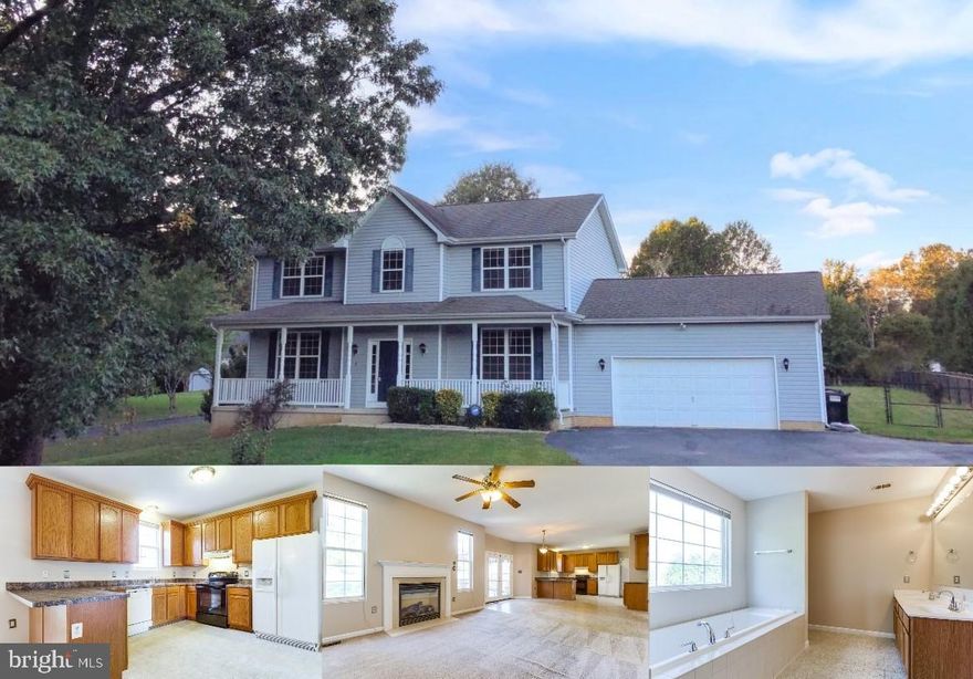 100% financing (RDA/USDA) eligible! Lovely home on 1 acre with 3 finished levels, 4 bedrooms & 3 1/2 bathrooms. Finished basement with laminate flooring, gas fireplace in oversized family room, separate living room/office, dining room, deck, patio, huge fenced backyard. Three large bedrooms upstairs (original floorplan called for 4) and fourth bedroom in basement. Master suite features walk-in closet, jetted tub and separate shower. Conveniently located. Move in ready! You don't want to miss this one!