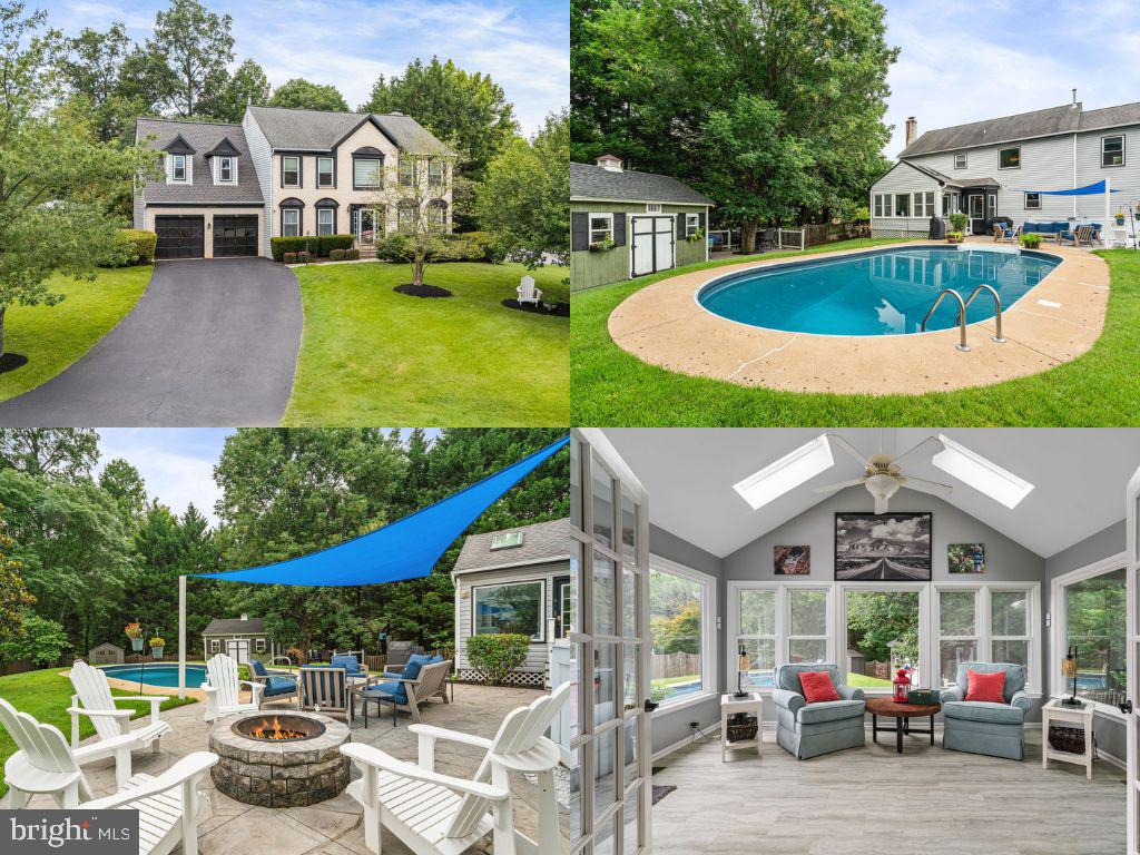 Nestled on nearly half an acre in the quiet, no-HOA neighborhood of Neabsco Hills, 15032 Greenmount Drive marries turnkey upgrades with resort-style outdoor living. Beyond the 2021 installation of energy-saving windows and fresh siding in 2019, the home greets you with gleaming hardwood floors, crisp paint, and a sun-splashed morning room crowned by skylights with retractable shades that spill light into the adjoining family room. A chef’s kitchen - anchored by quartz countertops, an island, breakfast nook, and high-end KitchenAid appliances - flows effortlessly into formal and informal spaces, perfect for both weeknight dinners and holiday gatherings.
Upstairs, an oversized primary suite becomes a spa retreat with a steam shower and jetted soaking tub, complemented by generous closets, while two additional bedrooms share an updated hall bath. Brand-new carpet continues into the fully finished lower level, where a fourth bedroom and third full bath create ideal quarters for guests, multigenerational living, or a home gym.
Step outside and discover the showpiece: a heated, 9-foot-deep in-ground pool with all-new filtration, pump system, and automatic vacuum, set amid lush landscaping, level lawn, and towering trees for total privacy. An insulated, climate-controlled finished shed doubles as a cabana, studio, or work-from-home office, while the widened drive and two-car garage invite boats, RVs, or extra vehicles - no approval required.
Commuters will appreciate the easy access to I-95, VRE rail, and express bus lines, and savvy buyers can take advantage of the assumable VA loan, potentially locking in a below-market interest rate and saving thousands over the life of the mortgage. With almost 3,700 sq ft of refined living space, resort amenities on a coveted half-acre lot, and every major update already handled, this Woodbridge oasis is truly move-in ready - schedule your private showing today and start planning that first poolside soirée.