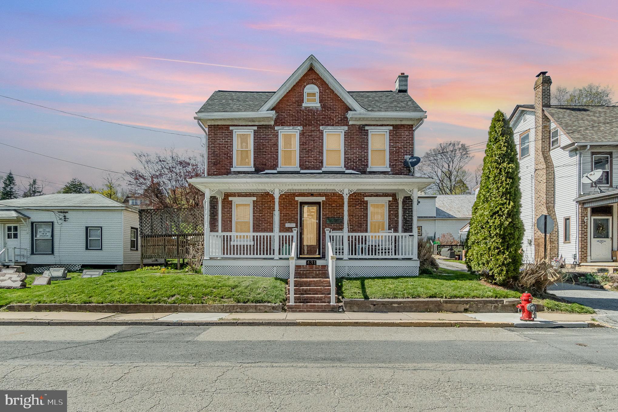 Come tour this beautiful 2-story brick home in the heart of Duncannon! This home features high ceilings, a formal dining room, a large master bedroom with walk-in closet, off-street parking and plenty of outdoor living space! The new custom kitchen steals the show! Featuring a peninsula with overhang to provide ample seating for guests, soft close cabinetry, quartz countertops, a pantry and TONS of storage! New wood floors downstairs and upstairs hallway. New staircase. Refinished wood floors in the 3 bedrooms upstairs. Both bathrooms are new as well. Outside you'll find a plethora of spaces to enjoy! There's the large deck with privacy fencing and a retractable awning to keep you shaded on those hot summer days. A covered front porch made of composite for no maintenance. A backyard patio with retaining walls surrounded by flower beds, and in the backyard you'll find 2 mature pear trees that produce some of the sweetest pears you've ever tasted!