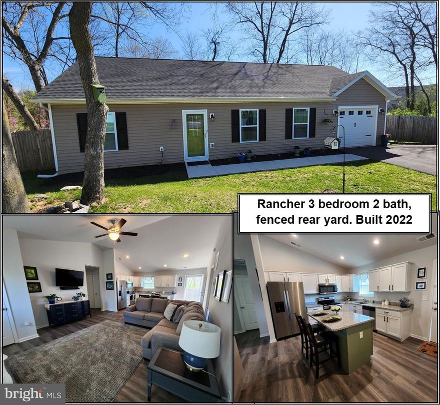 Adorable practically new Rancher in Fernwood. This 3 bedroom 2 bath home was built in 2022 and features luxury vinyl plank flooring through out. A perfect  kitchen with all appliances, island and granite countertops. The primary bedroom  with full bath is one side and nice size bedrooms 2 and 3, plus another full bath on the other side. Large laundry room with washer and dryer conveying leads to the 1 car garage. Outdoor features include a large driveway, nice landscaping with trees, patio and fenced rear yard. Sellers have been transferred and are forced to relocate.